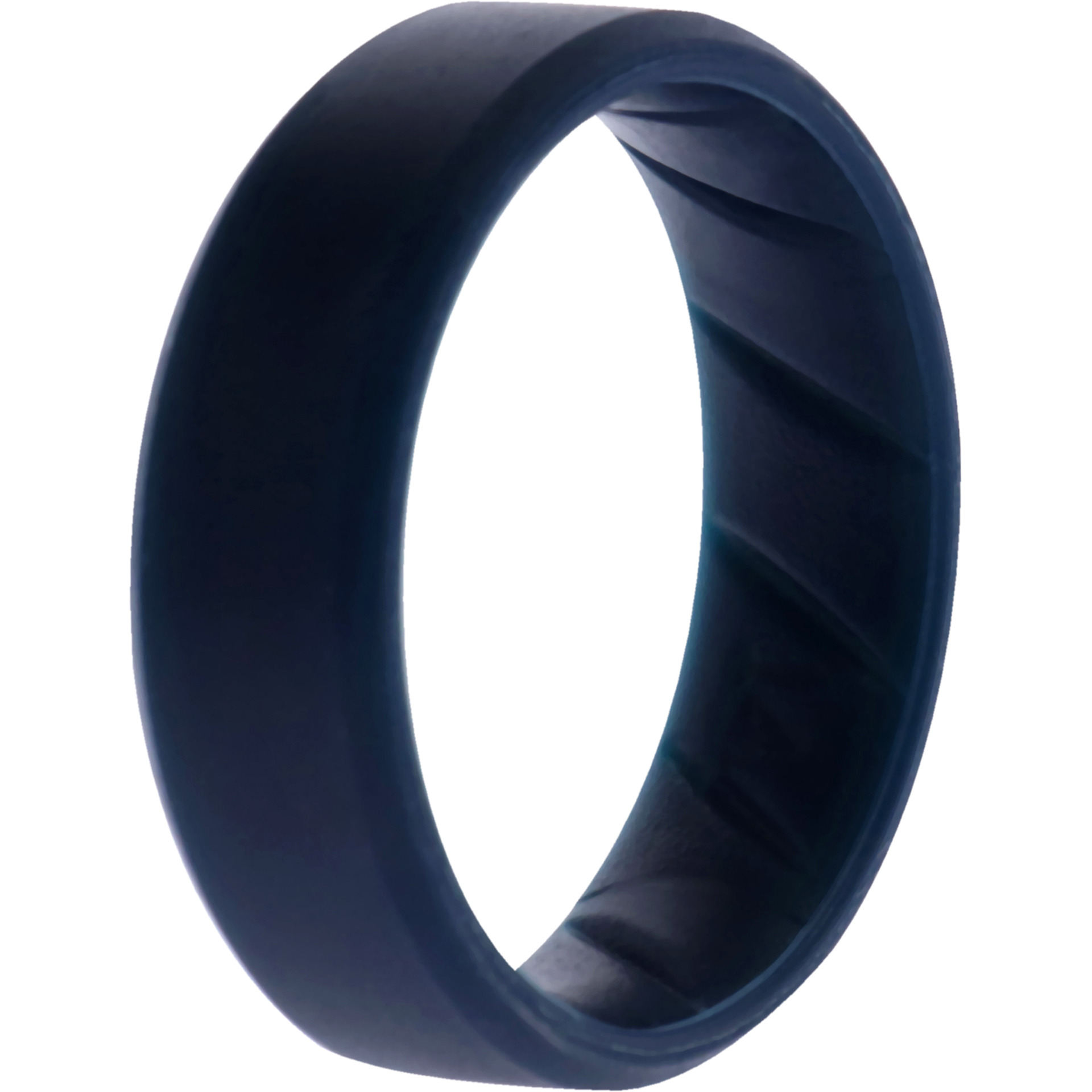 Silicone Wedding BR 8mm Edge Ring - Basic-Blue by ROQ for Men - 14 mm Ring