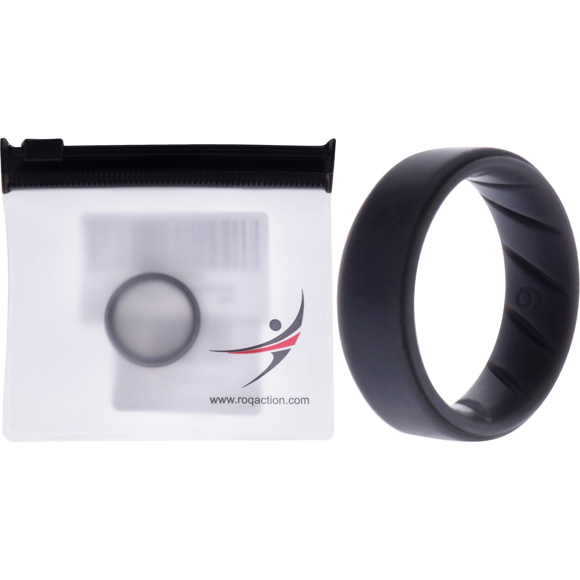 Silicone Wedding BR Step Ring Set - Basic-Grey by ROQ for Men - 9 mm Ring