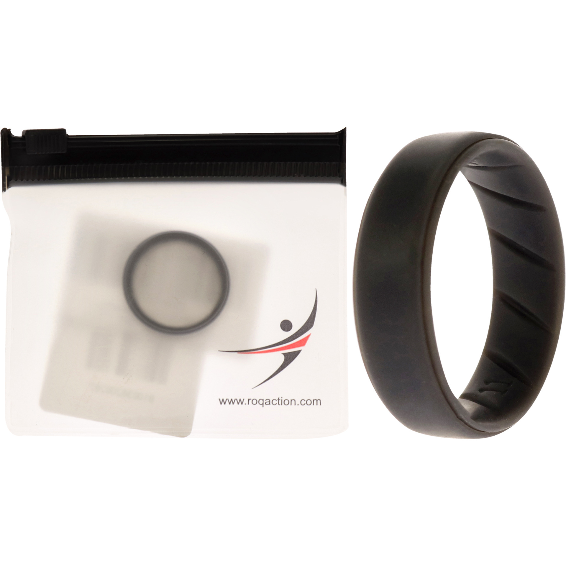 Silicone Wedding BR Step Ring Set - Basic-Grey by ROQ for Men - 11 mm Ring