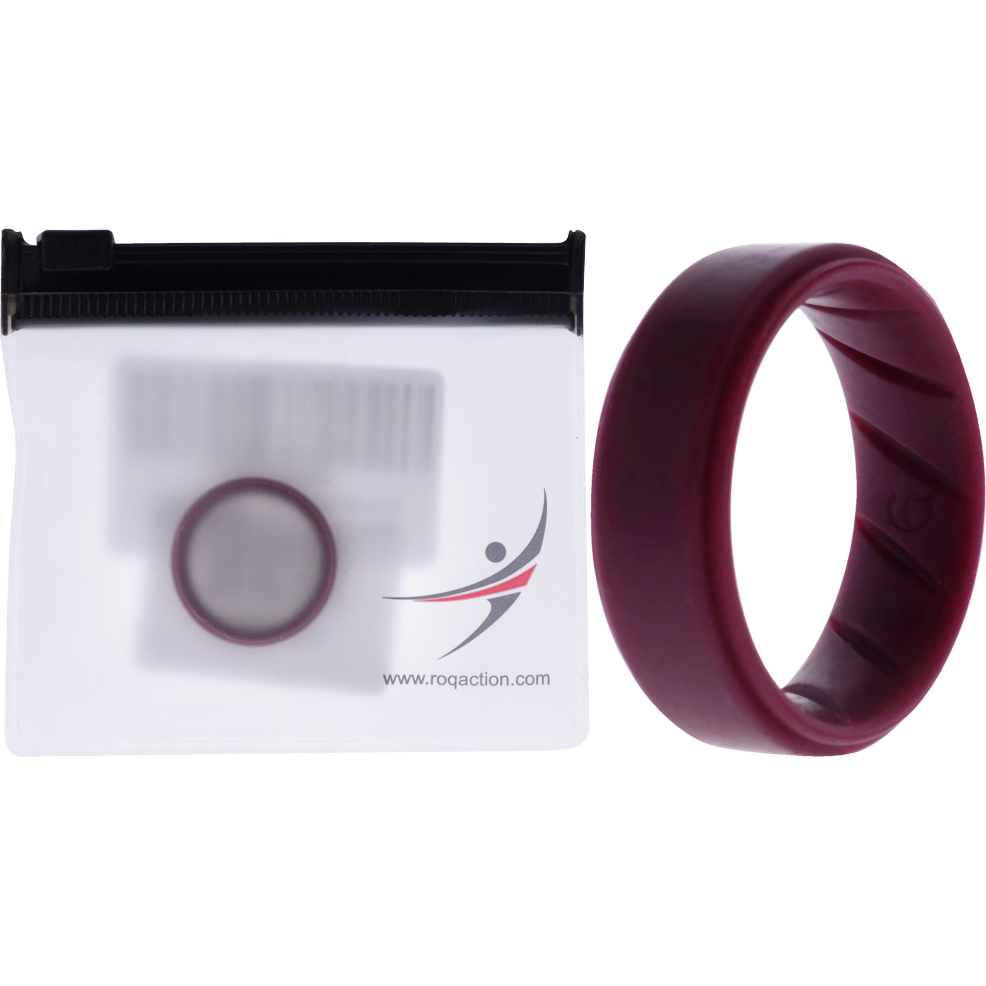 Silicone Wedding BR Step Ring Set - Basic-Bordo by ROQ for Men - 9 mm Ring