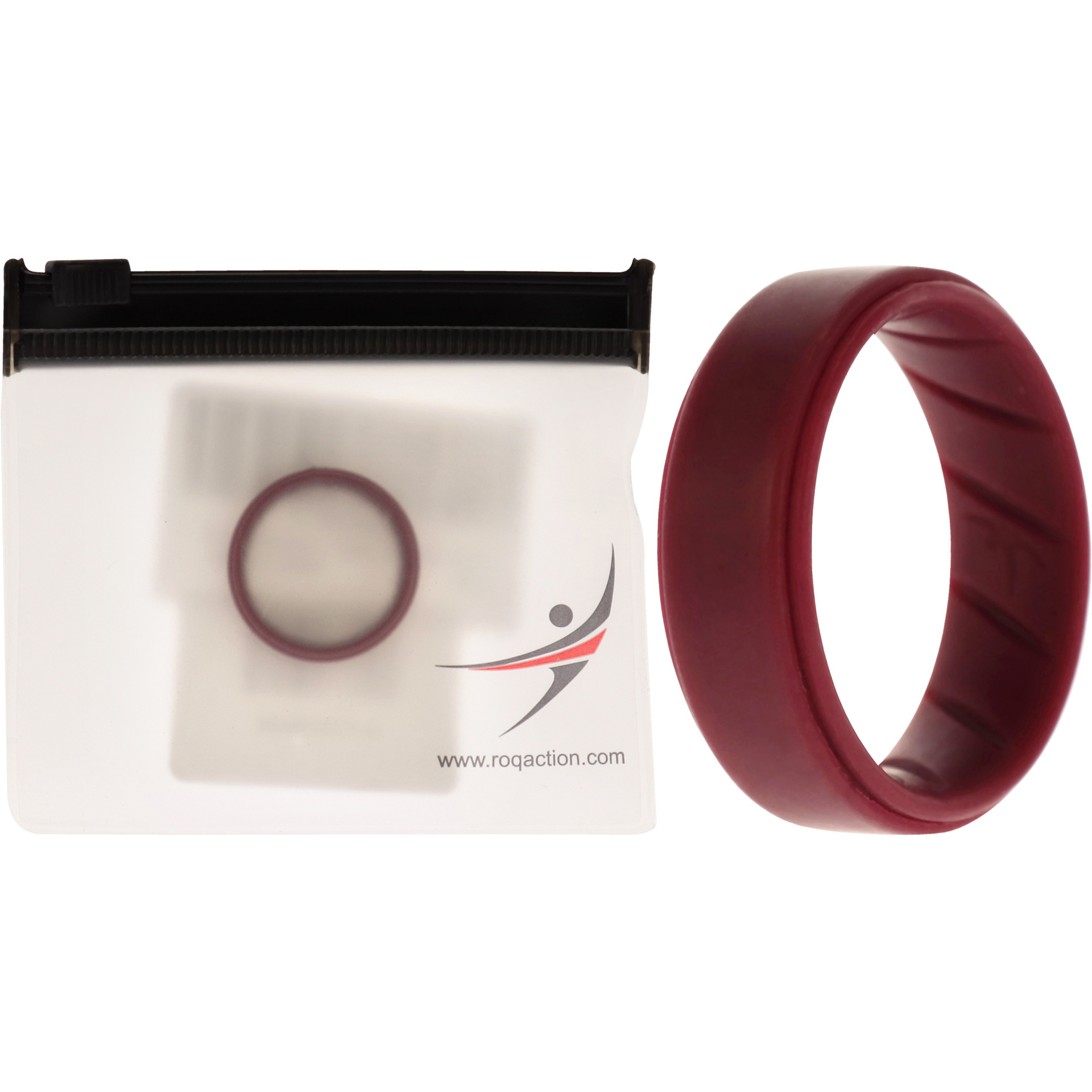 Silicone Wedding BR Step Ring Set - Basic-Bordo by ROQ for Men - 10 mm Ring