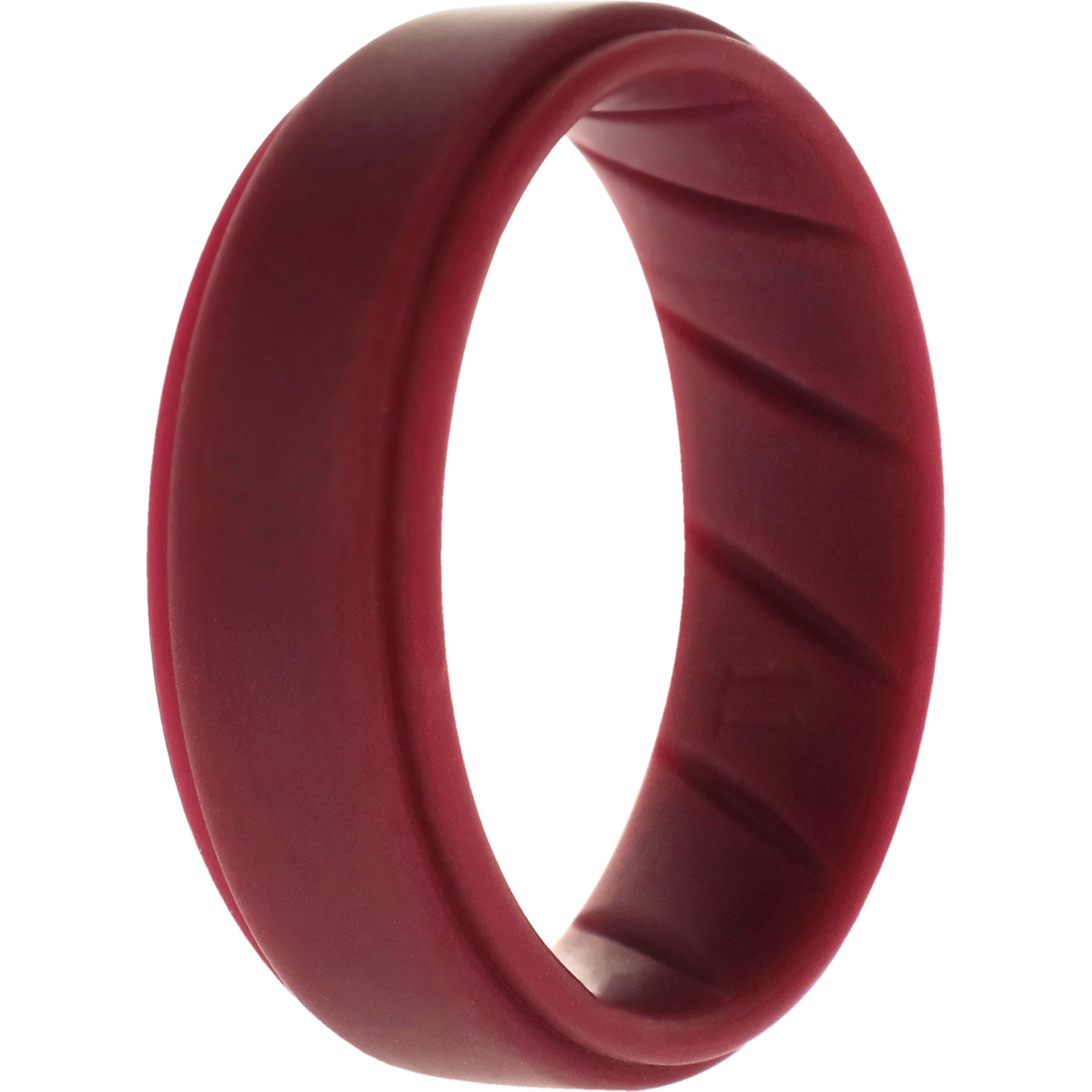 Silicone Wedding BR Step Ring Set - Basic-Bordo by ROQ for Men - 11 mm Ring