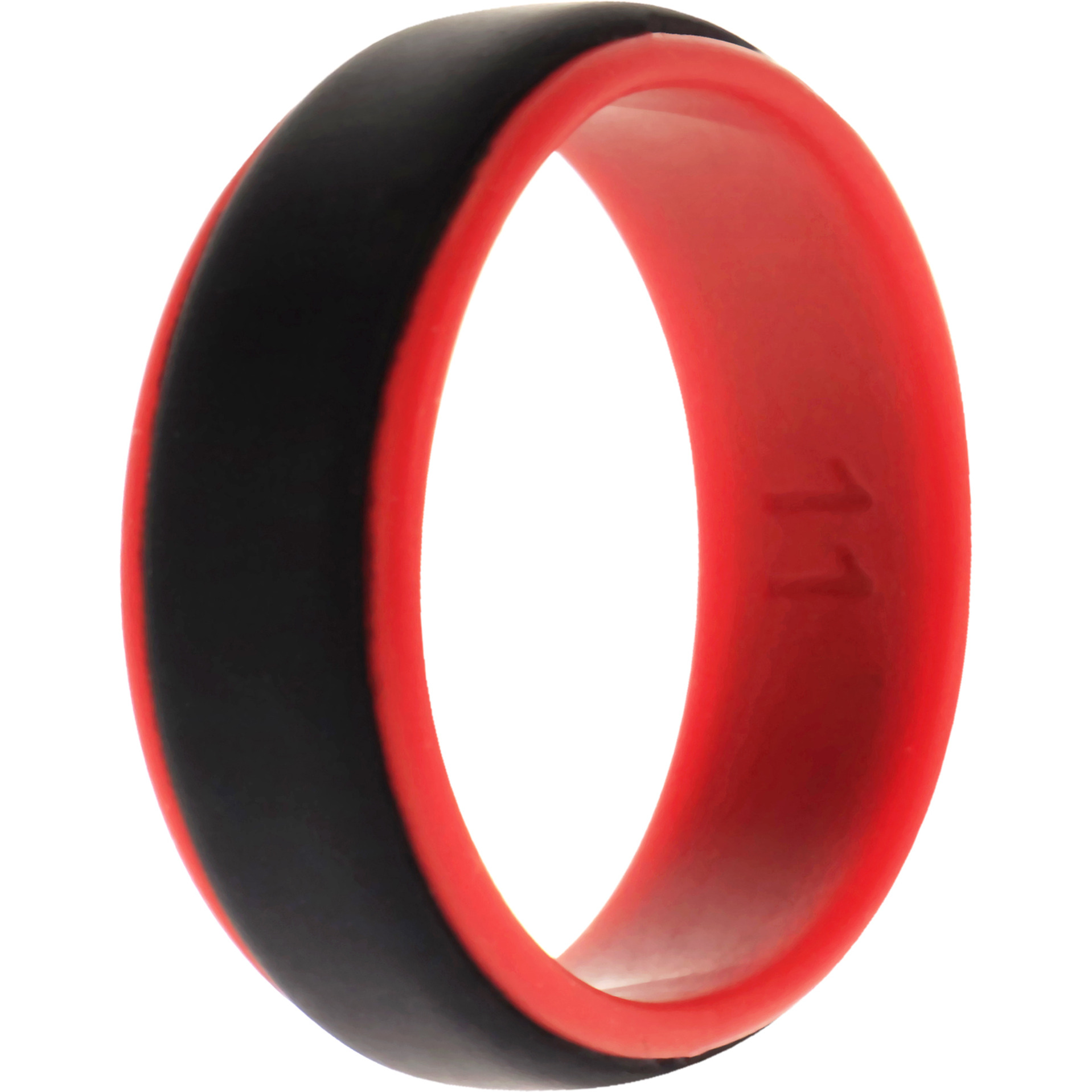 Silicone Wedding 2Layer Step Ring - Red-Black by ROQ for Men - 11 mm Ring