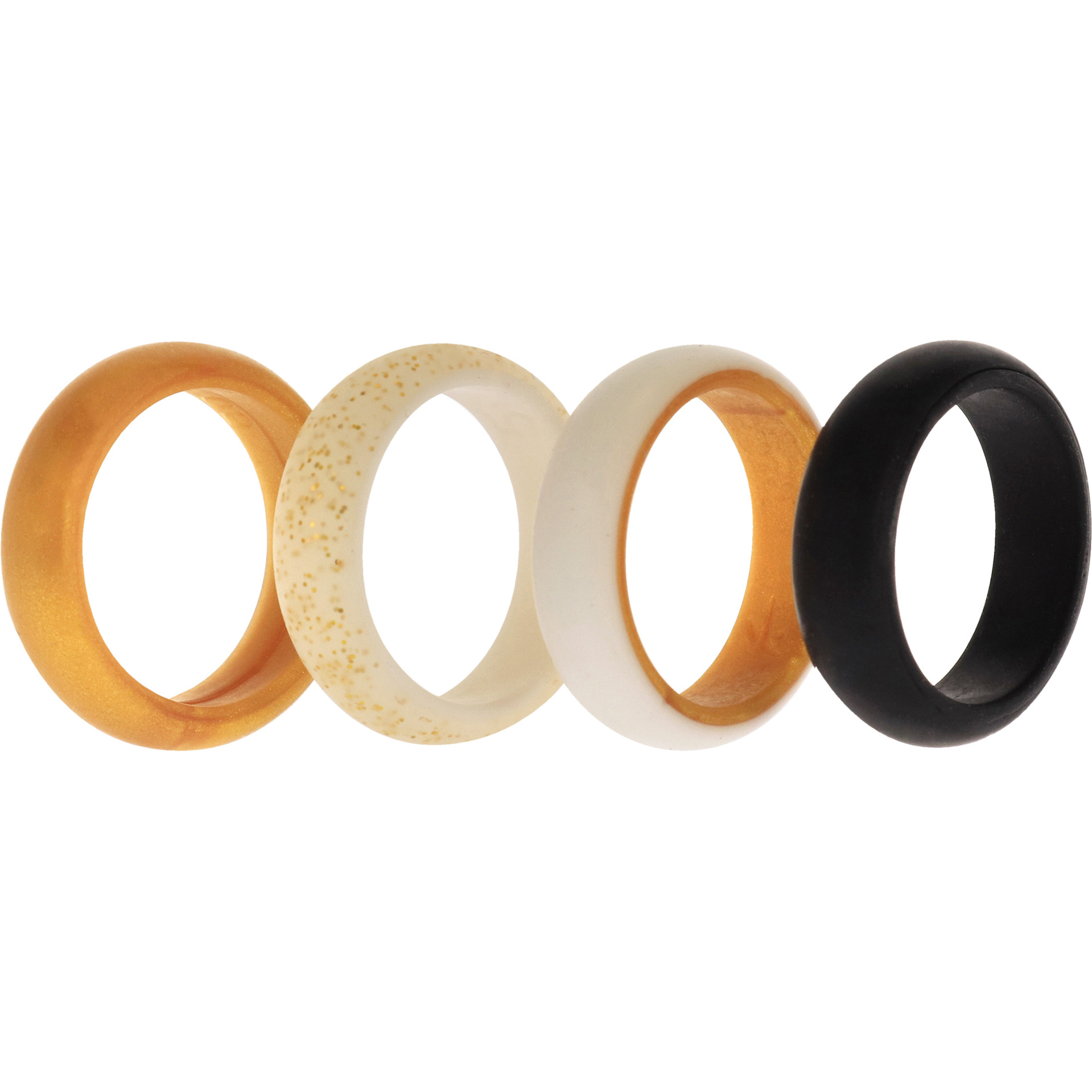 Silicone Wedding 2Layer Ring Set - Gold by ROQ for Women - 4 x 5 mm Ring