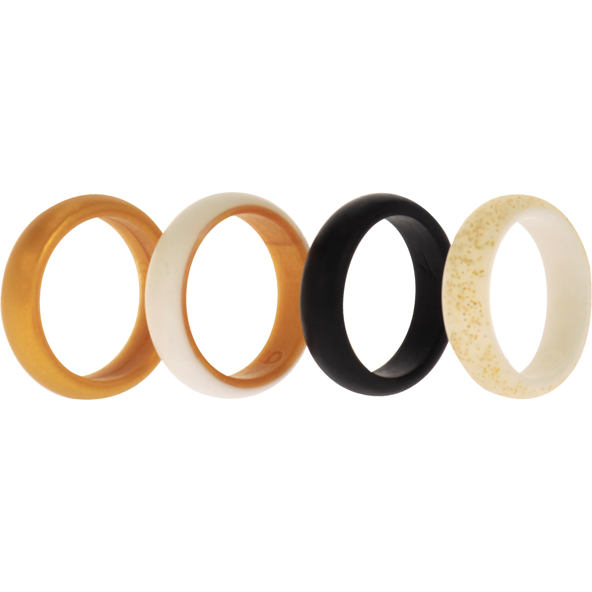 Silicone Wedding 2Layer Ring Set - Gold by ROQ for Women - 4 x 6 mm Ring