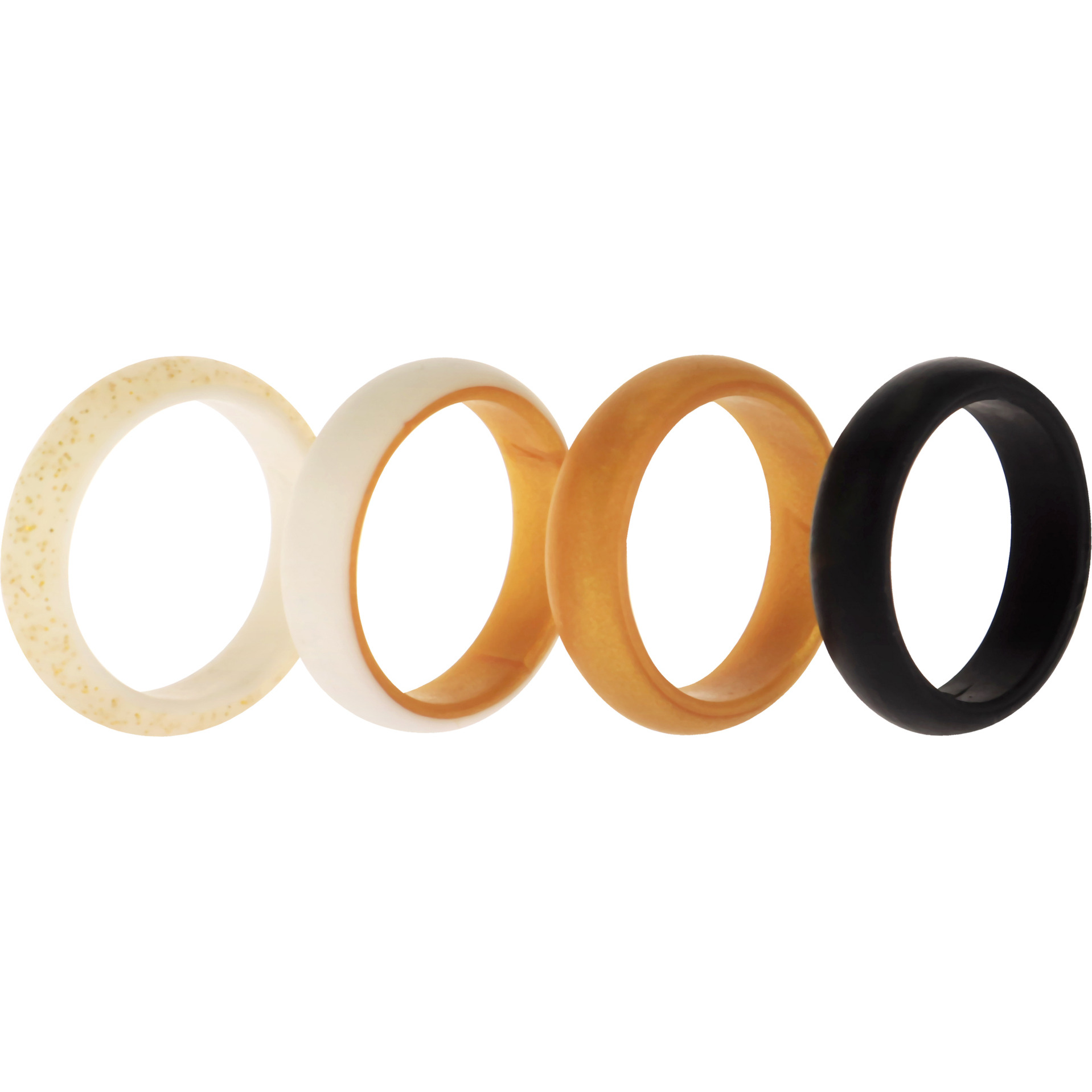Silicone Wedding 2Layer Ring Set - Gold by ROQ for Women - 4 x 7 mm Ring