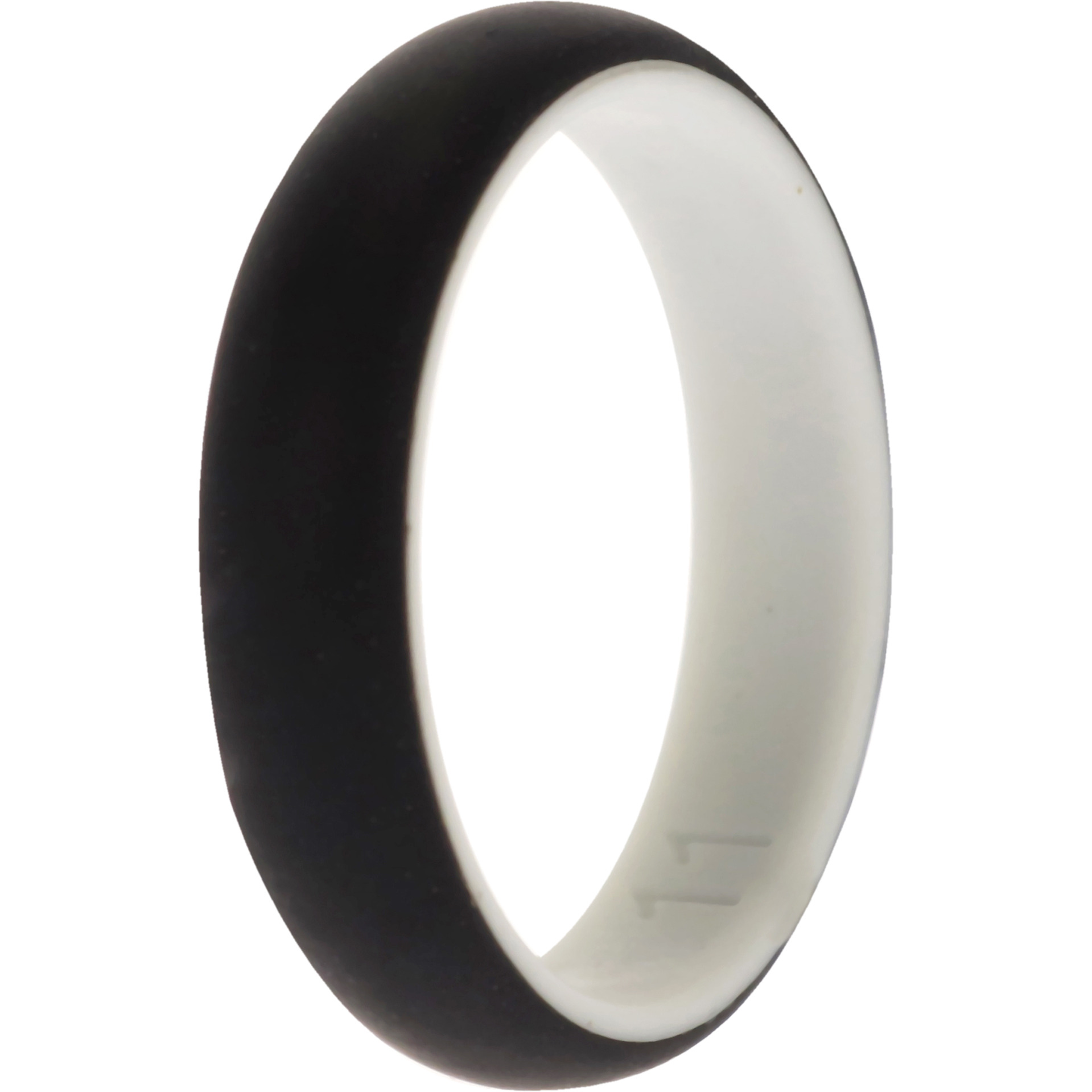 Silicone Wedding 2Layer Ring - White-Black by ROQ for Women - 11 mm Ring