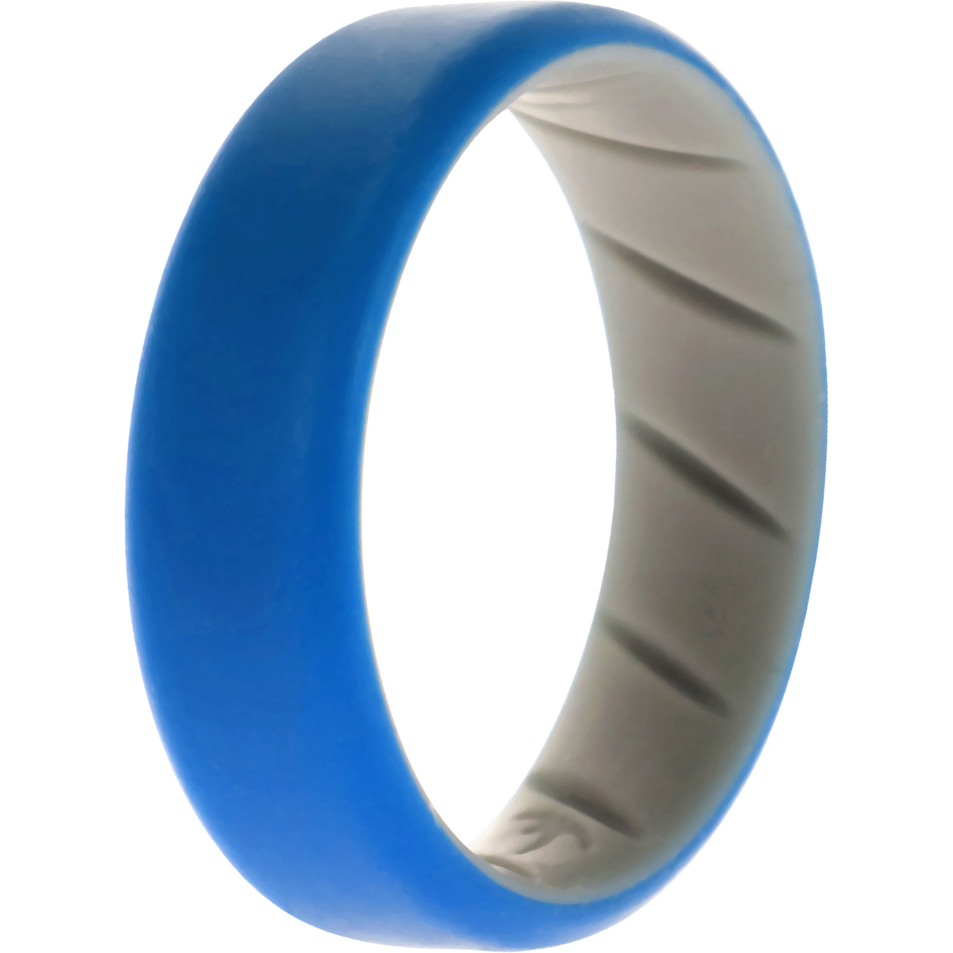 Silicone Wedding BR 8mm Edge Ring - Grey-Blue by ROQ for Men - 13 mm Ring