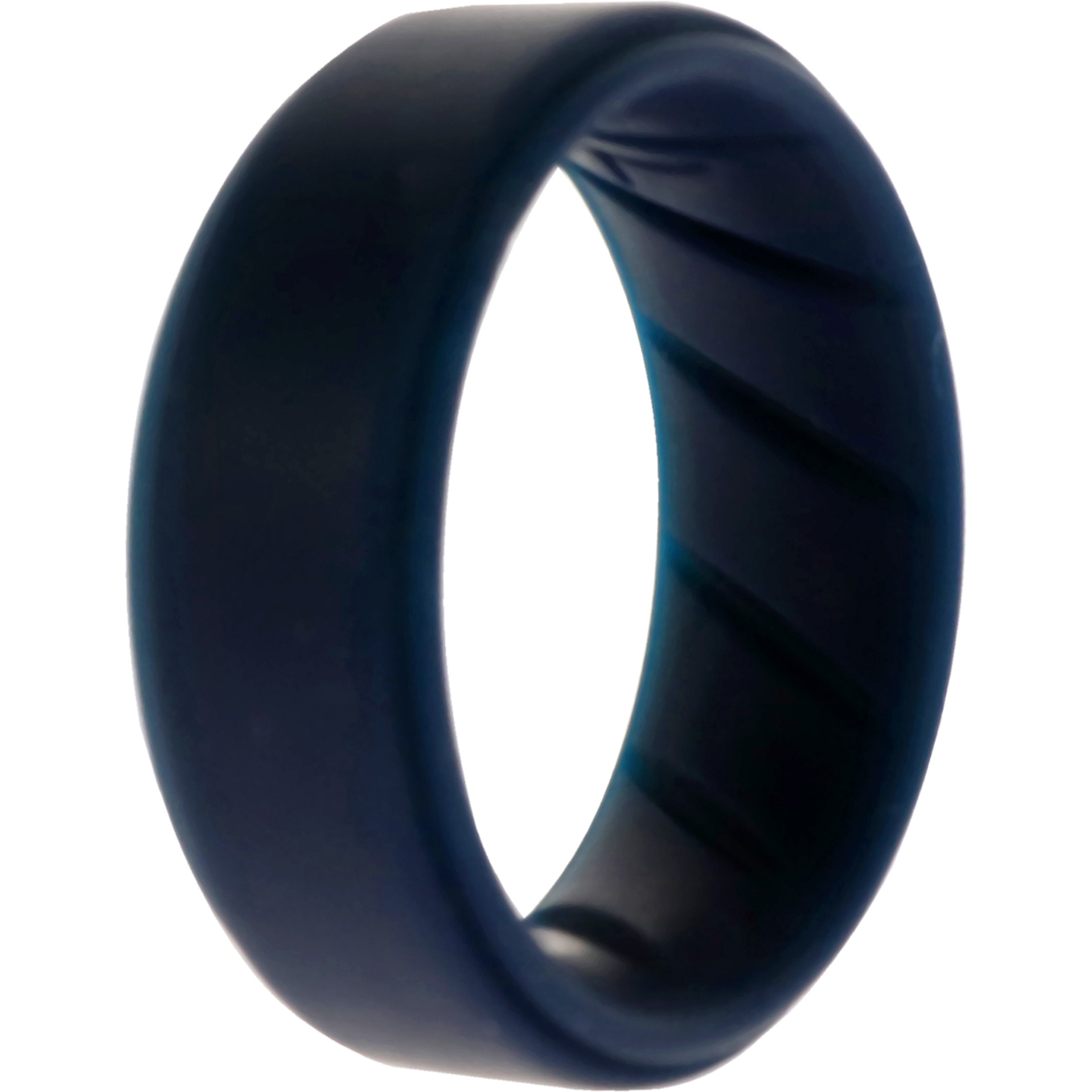 Silicone Wedding BR Step Ring - Basic-Blue by ROQ for Men - 7 mm Ring