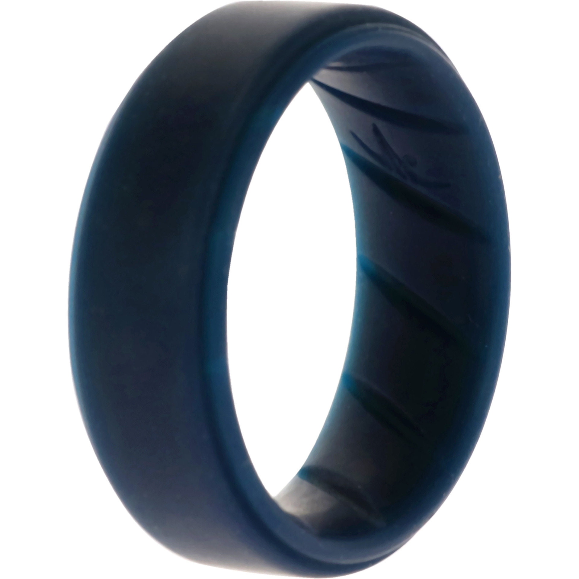 Silicone Wedding BR Step Ring - Basic-Blue by ROQ for Men - 8 mm Ring