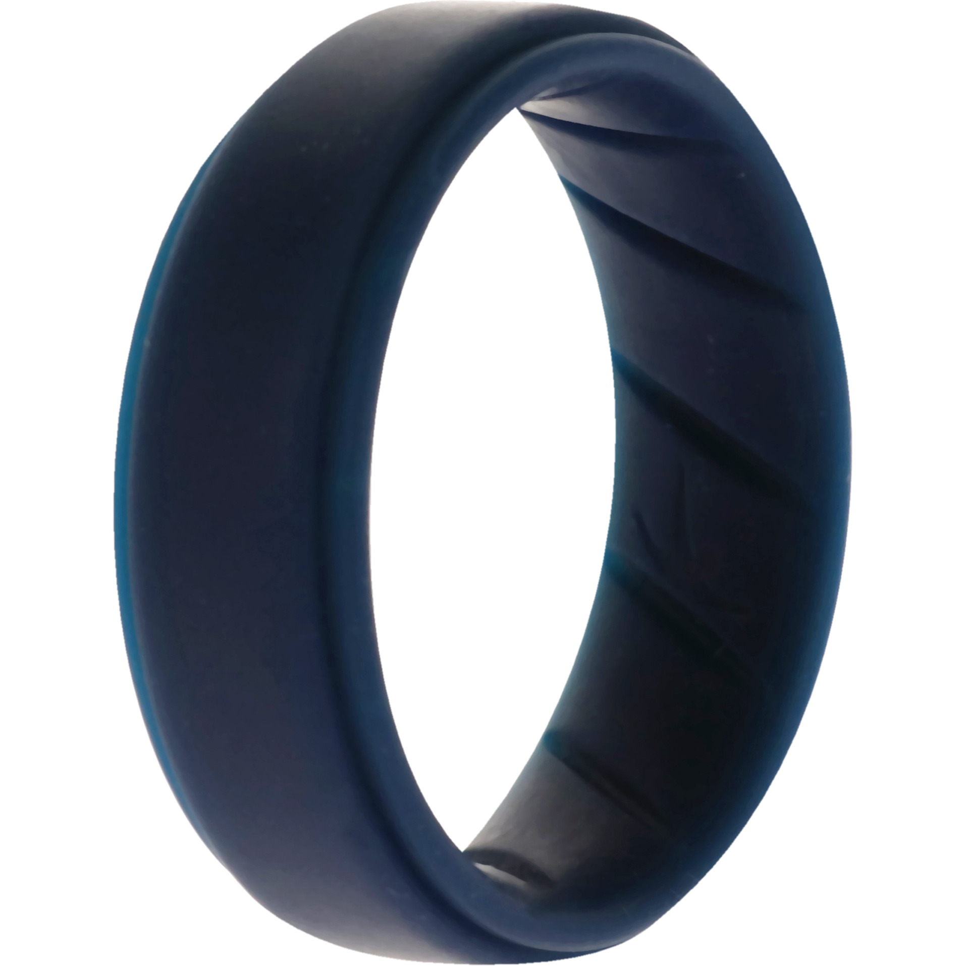 Silicone Wedding BR Step Ring - Basic-Blue by ROQ for Men - 10 mm Ring