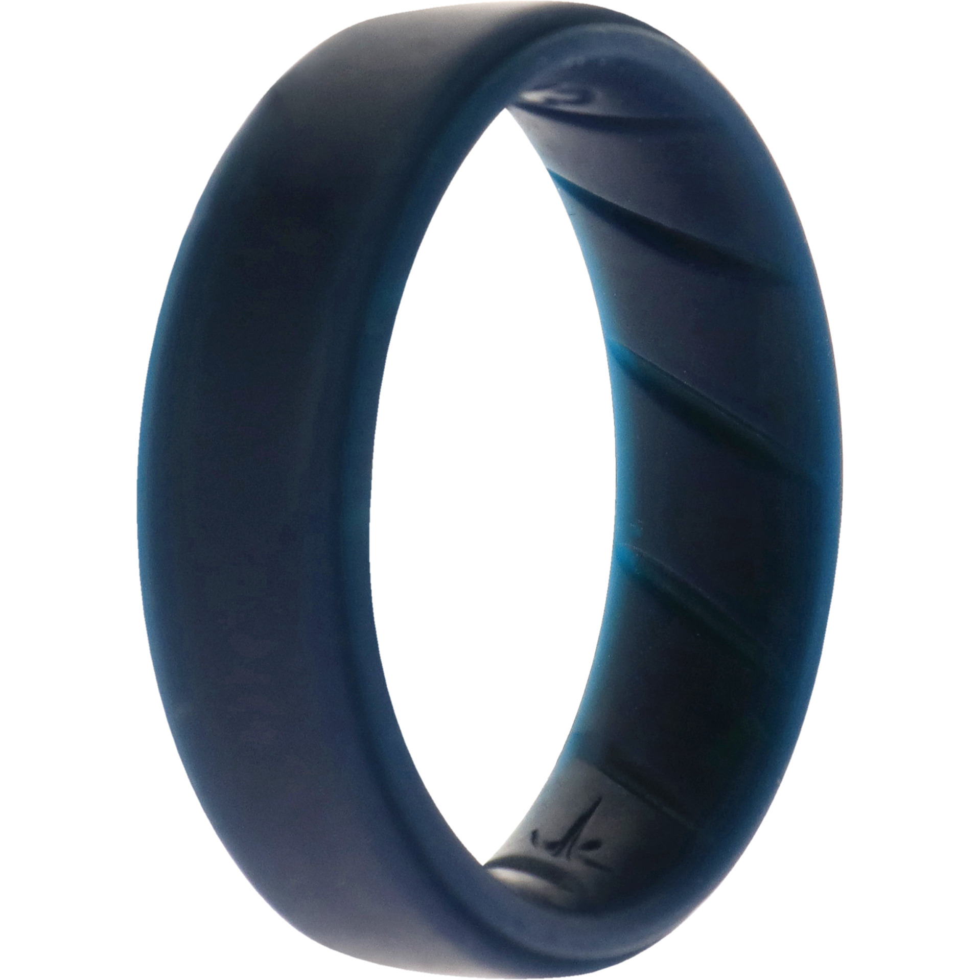 Silicone Wedding BR Step Ring - Basic-Blue by ROQ for Men - 13 mm Ring