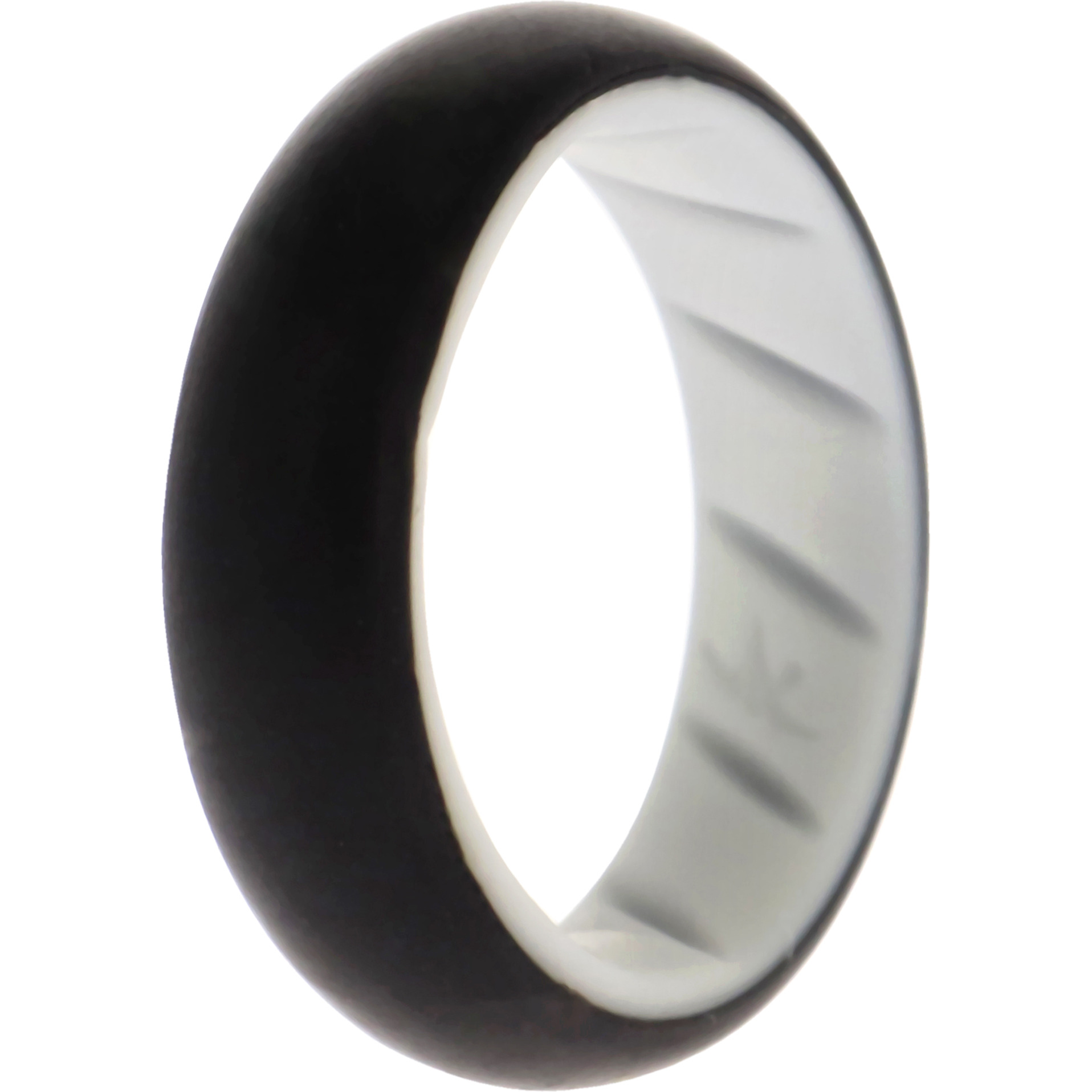 Silicone Wedding BR Solid Ring - White-Black by ROQ for Women - 5 mm Ring