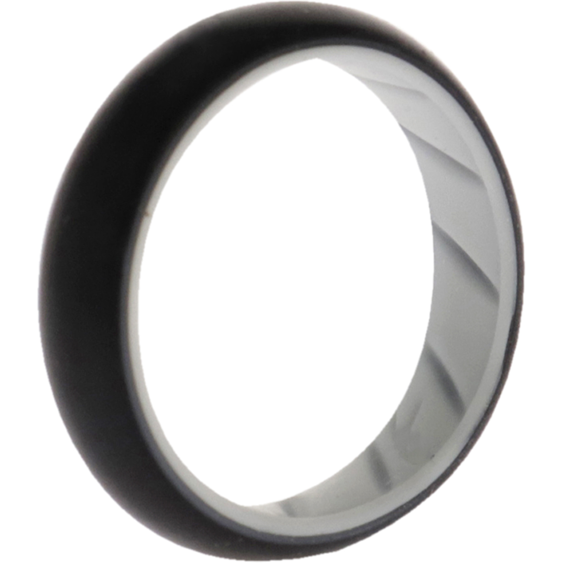 Silicone Wedding BR Solid Ring - White-Black by ROQ for Women - 7 mm Ring