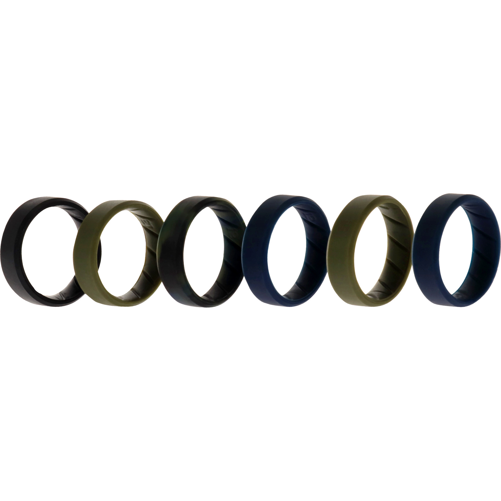 Silicone Wedding BR 8mm Ring Set - Basic-Olive by ROQ for Men - 6 x 13 mm Ring