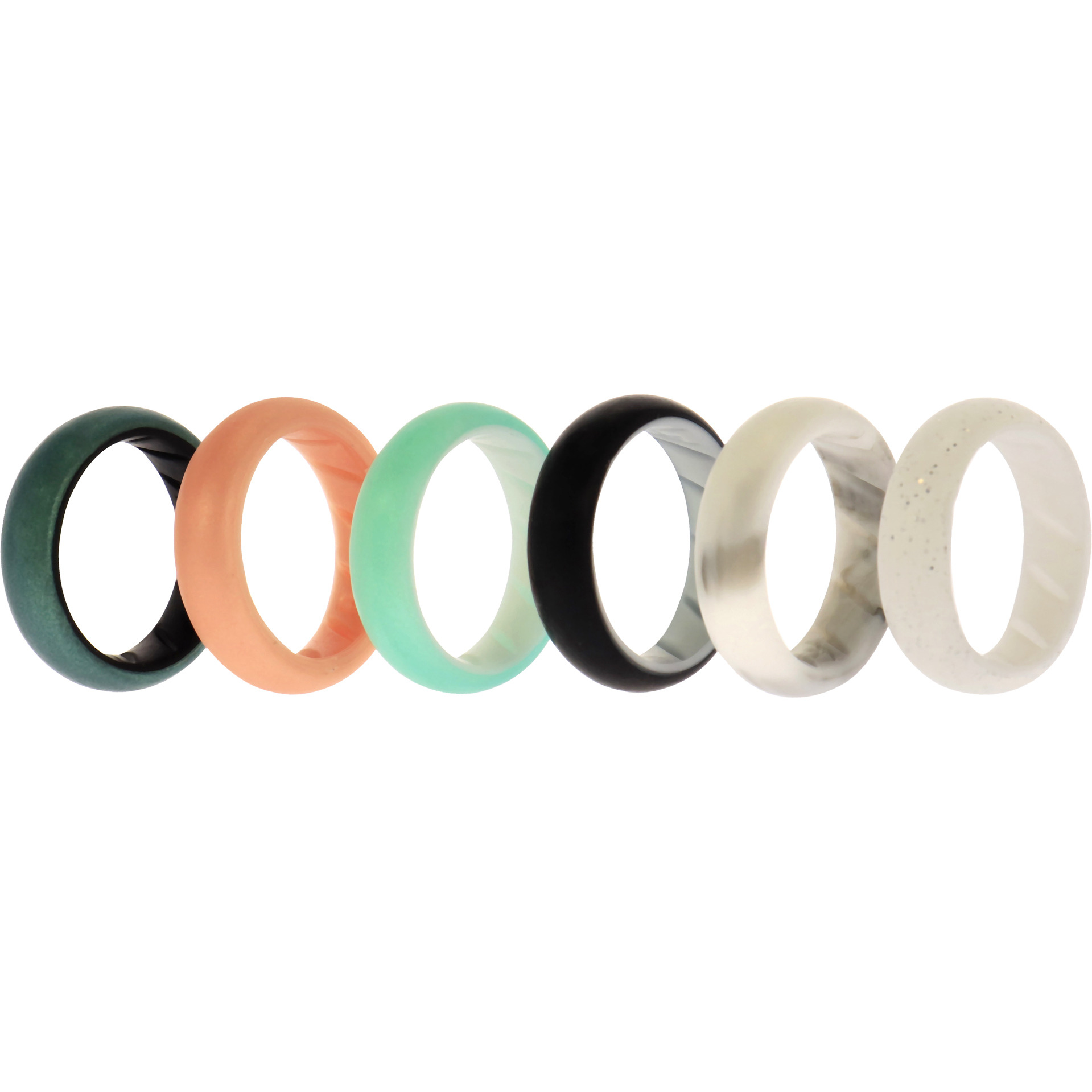 Silicone Wedding BR Solid Ring Set - Aque by ROQ for Women - 6 x 5 mm Ring