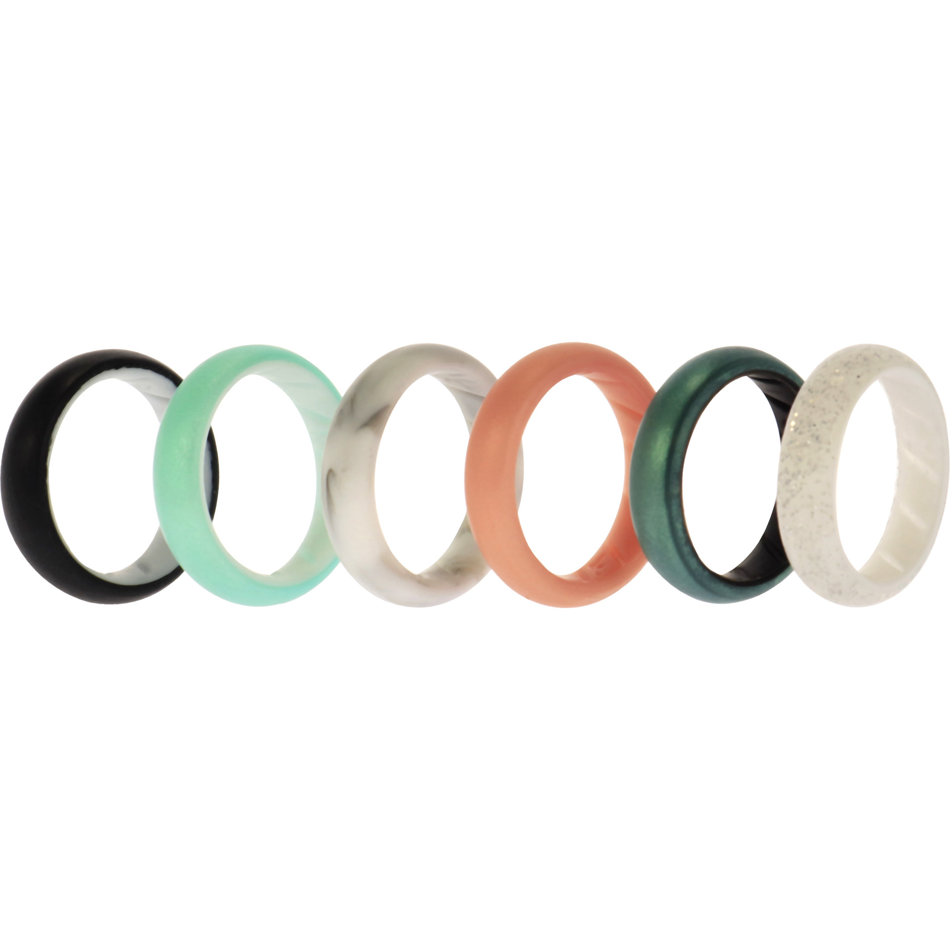 Silicone Wedding BR Solid Ring Set - Aque by ROQ for Women - 6 x 6 mm Ring
