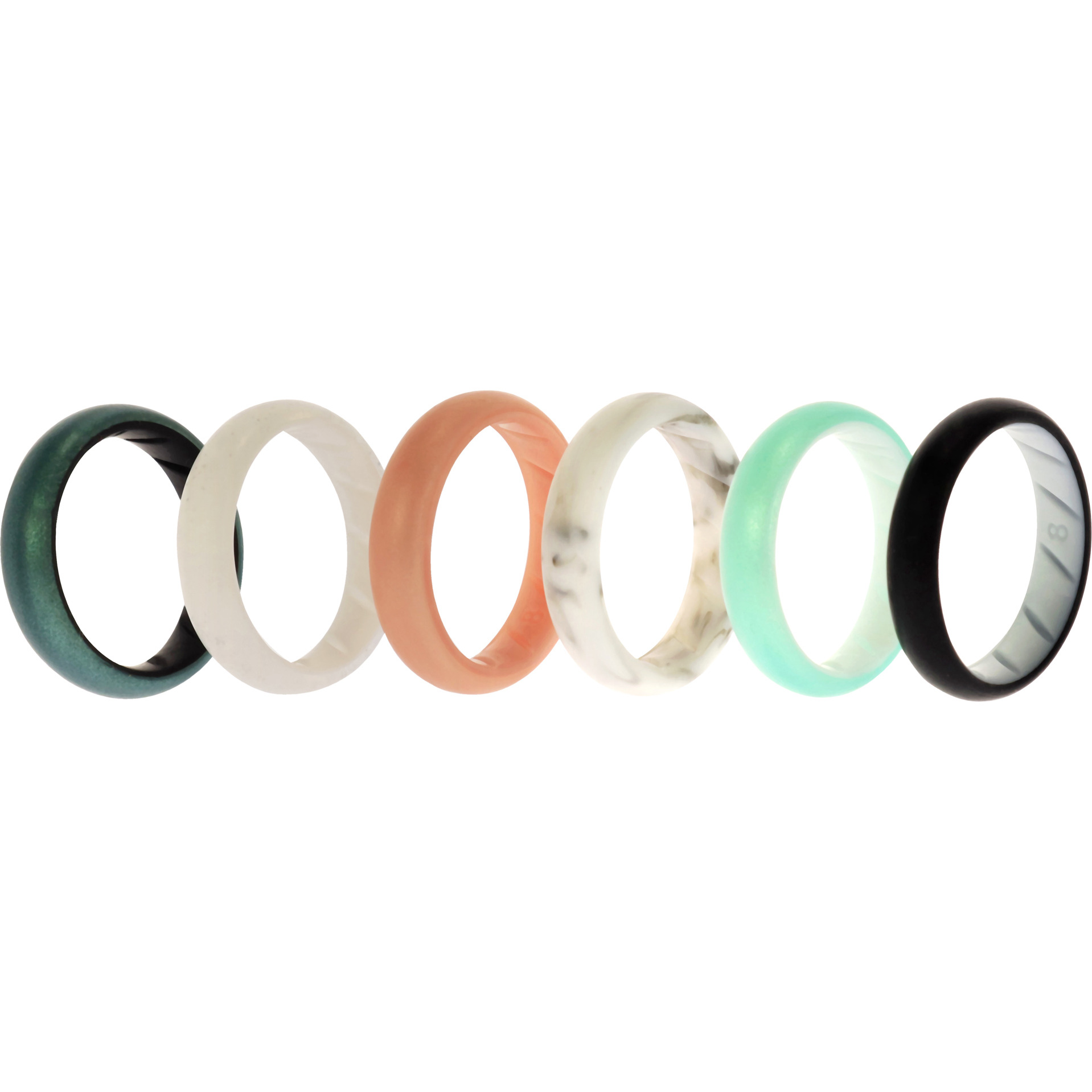 Silicone Wedding BR Solid Ring Set - Aque by ROQ for Women - 6 x 8 mm Ring