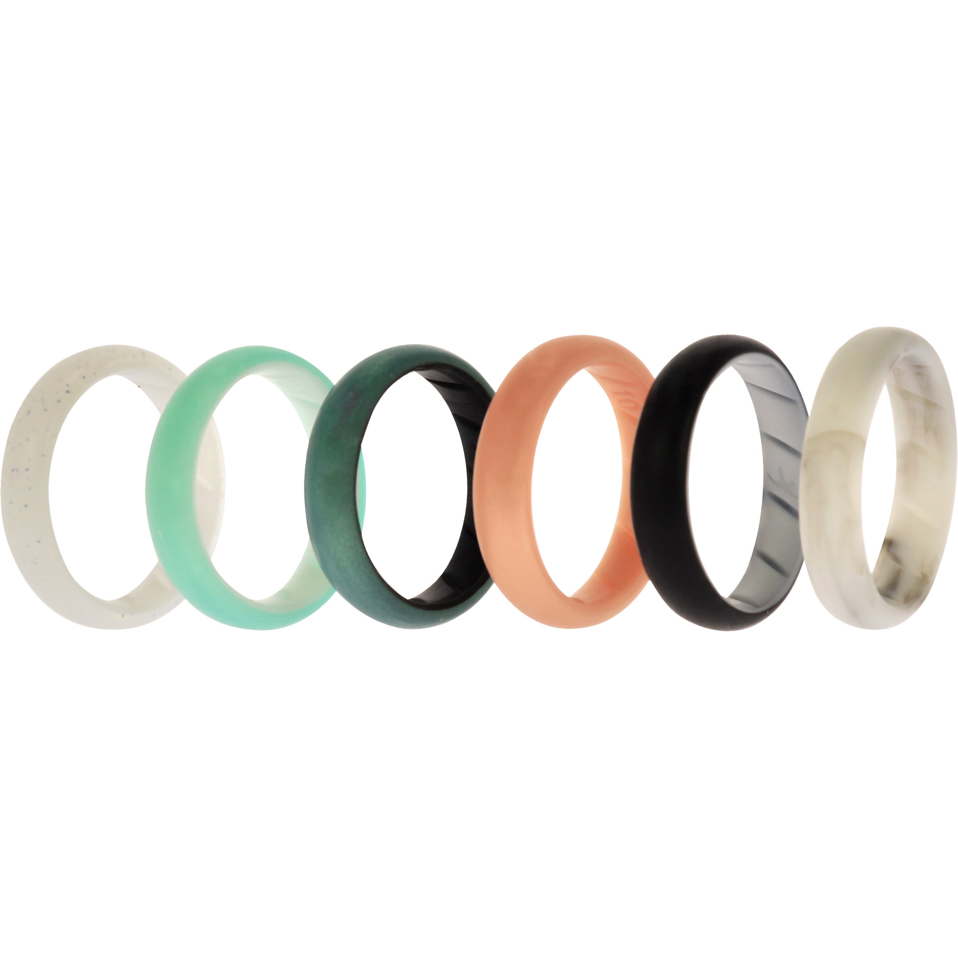 Silicone Wedding BR Solid Ring Set - Aque by ROQ for Women - 6 x 10 mm Ring
