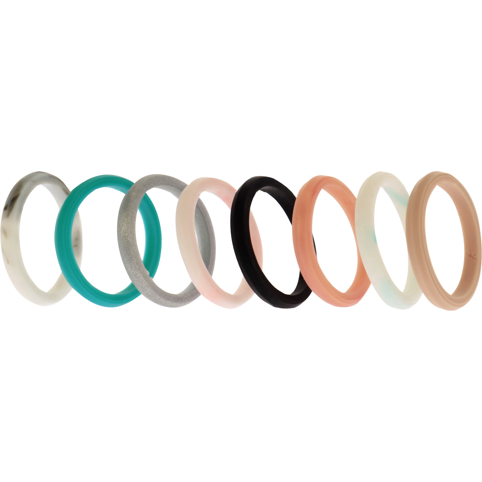 Silicone Wedding Stackble Point Ring Set - Marble by ROQ for Women - 8 x 7 mm Ring