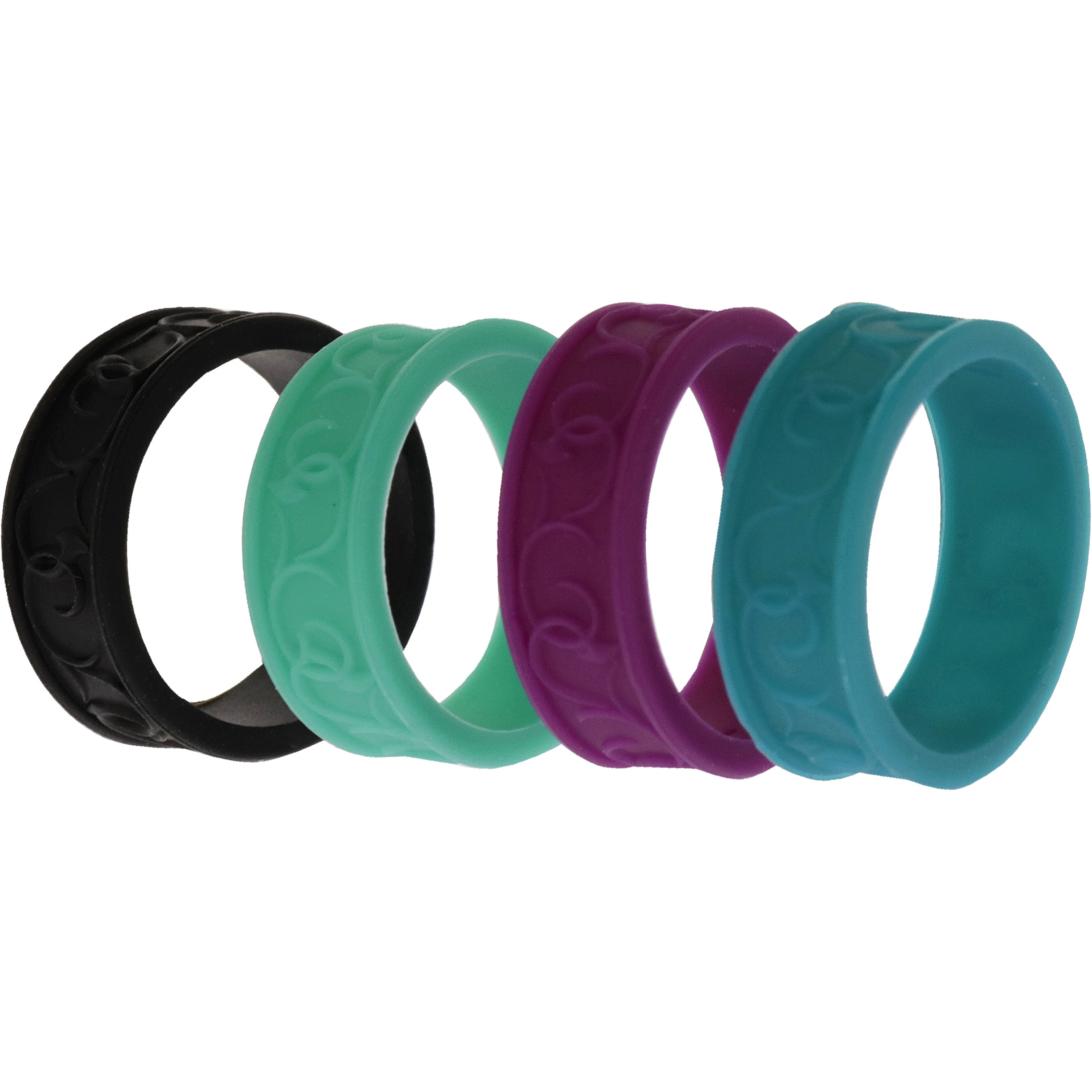 Silicone Wedding Flower Ring Set - MultiColor by ROQ for Women - 4 x 7 mm Ring