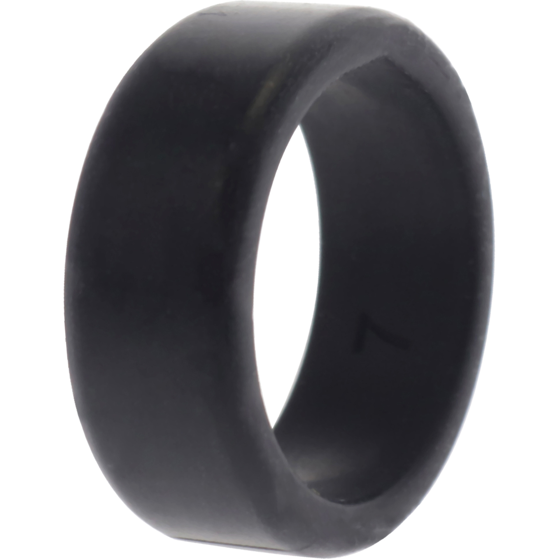 Silicone Wedding 2Layer Beveled 8mm Ring - Black by ROQ for Men - 7 mm Ring