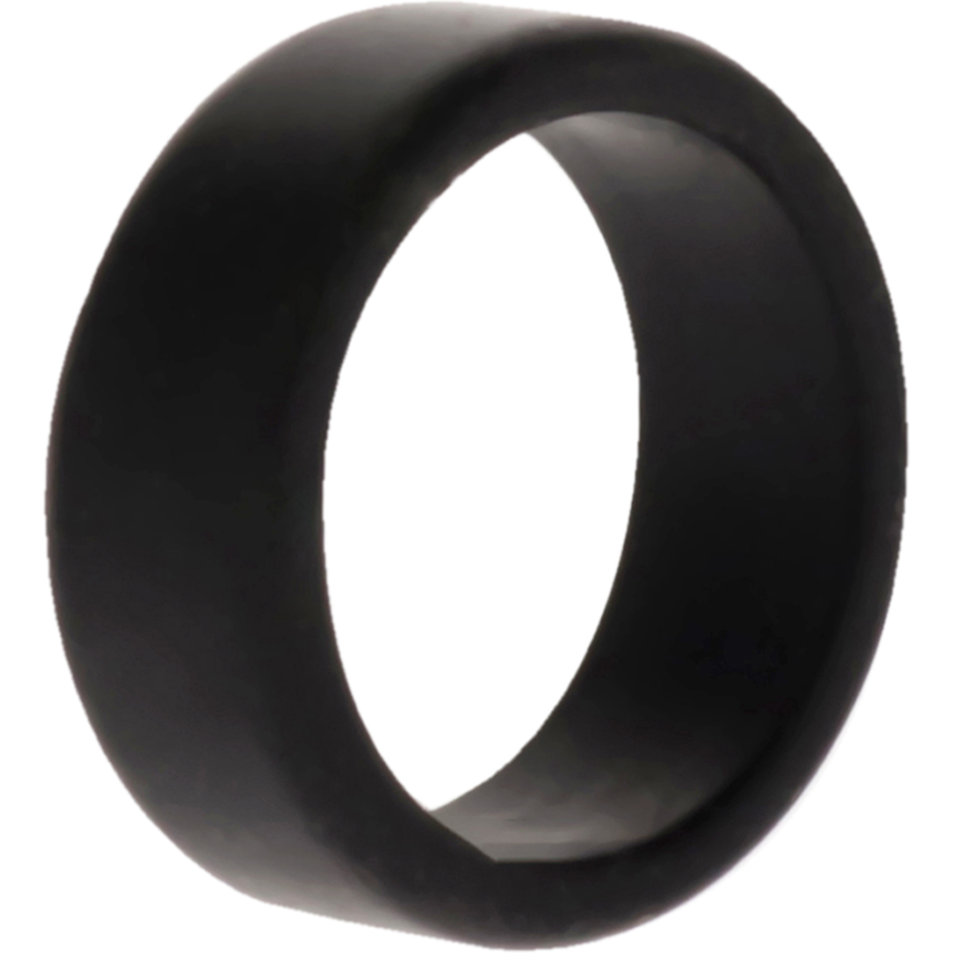 Silicone Wedding 2Layer Beveled 8mm Ring - Black by ROQ for Men - 8 mm Ring