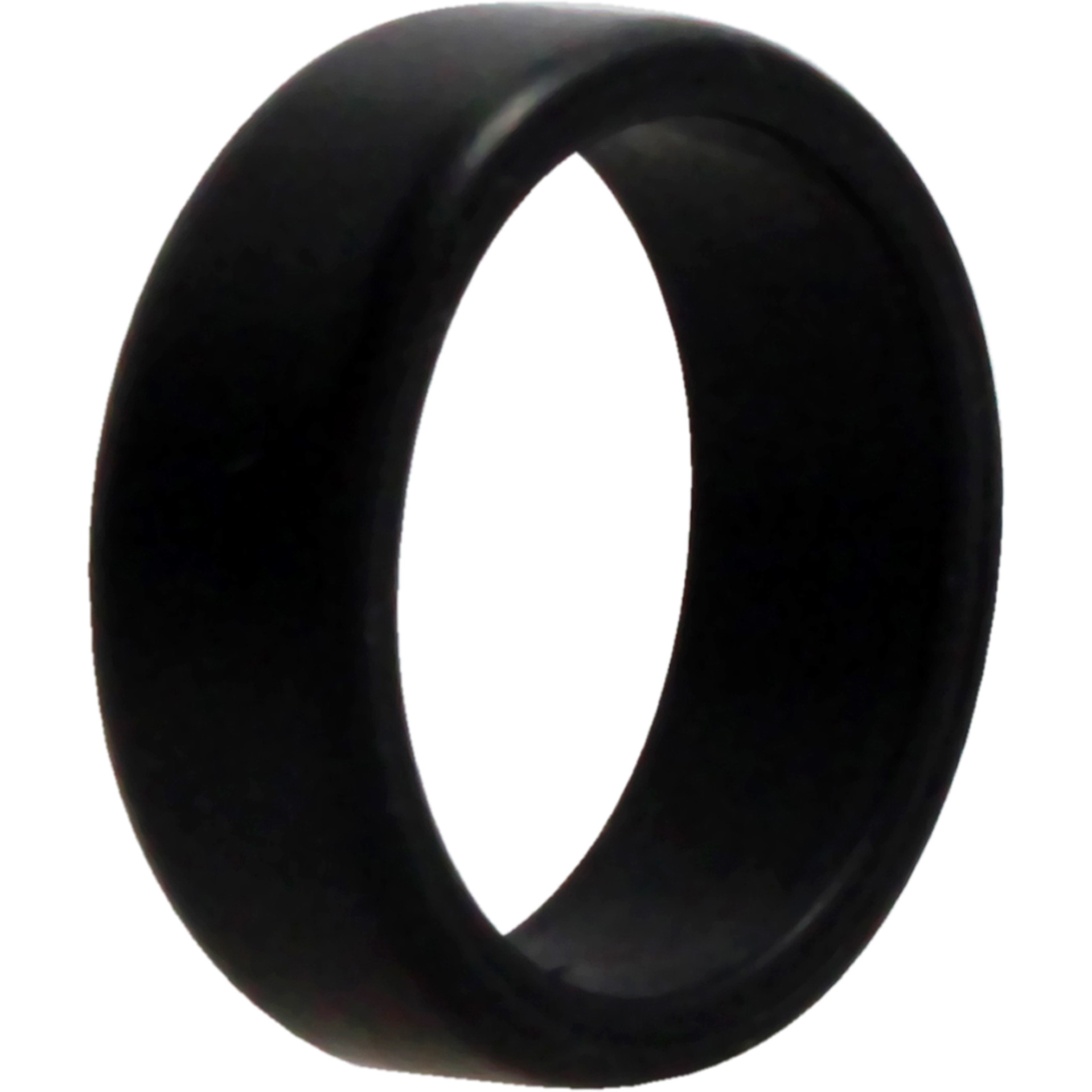 Silicone Wedding 2Layer Beveled 8mm Ring - Black by ROQ for Men - 11 mm Ring