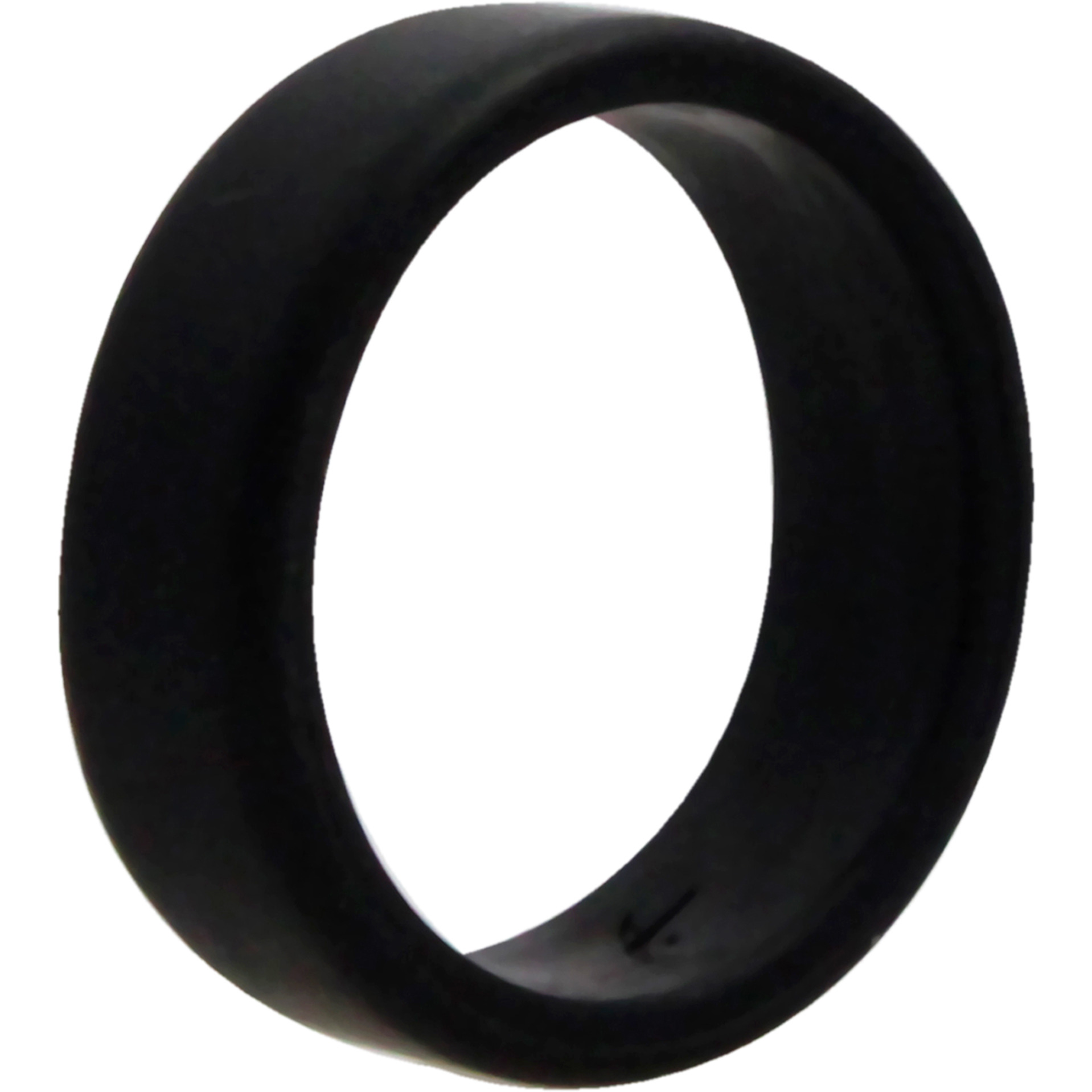 Silicone Wedding 2Layer Beveled 8mm Ring - Black by ROQ for Men - 12 mm Ring