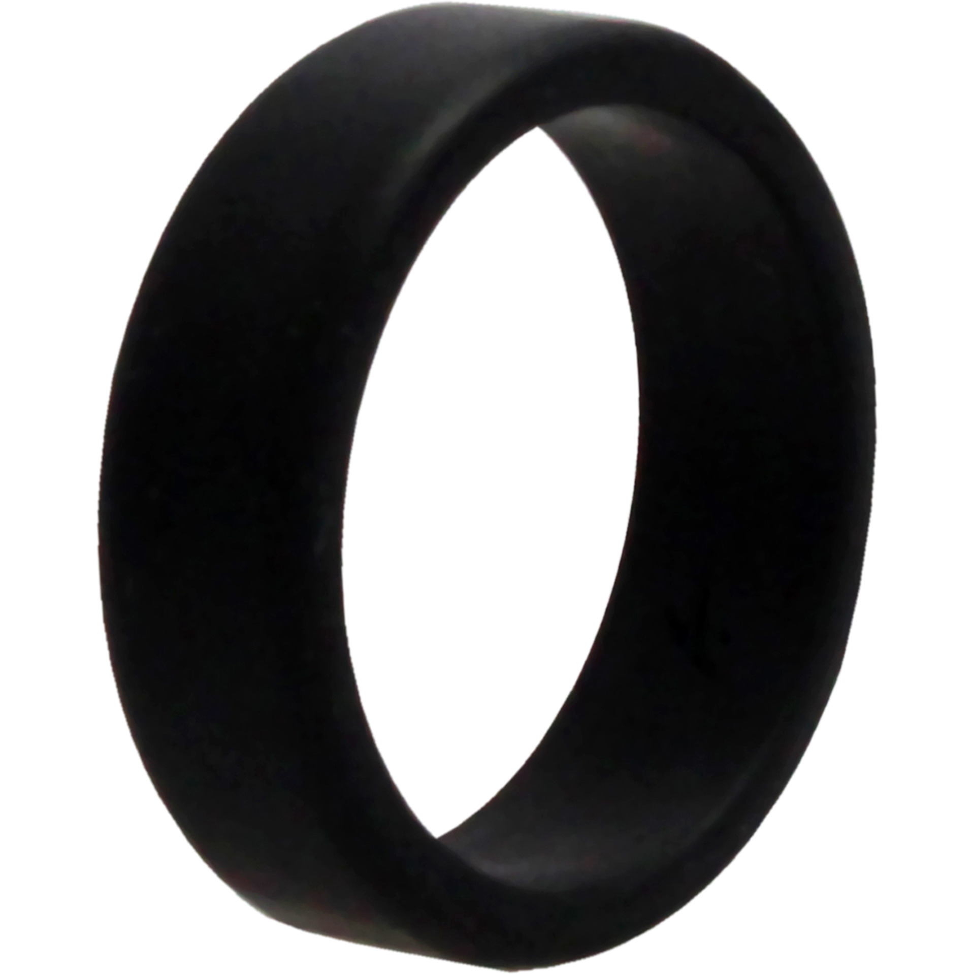 Silicone Wedding 2Layer Beveled 8mm Ring - Black by ROQ for Men - 13 mm Ring