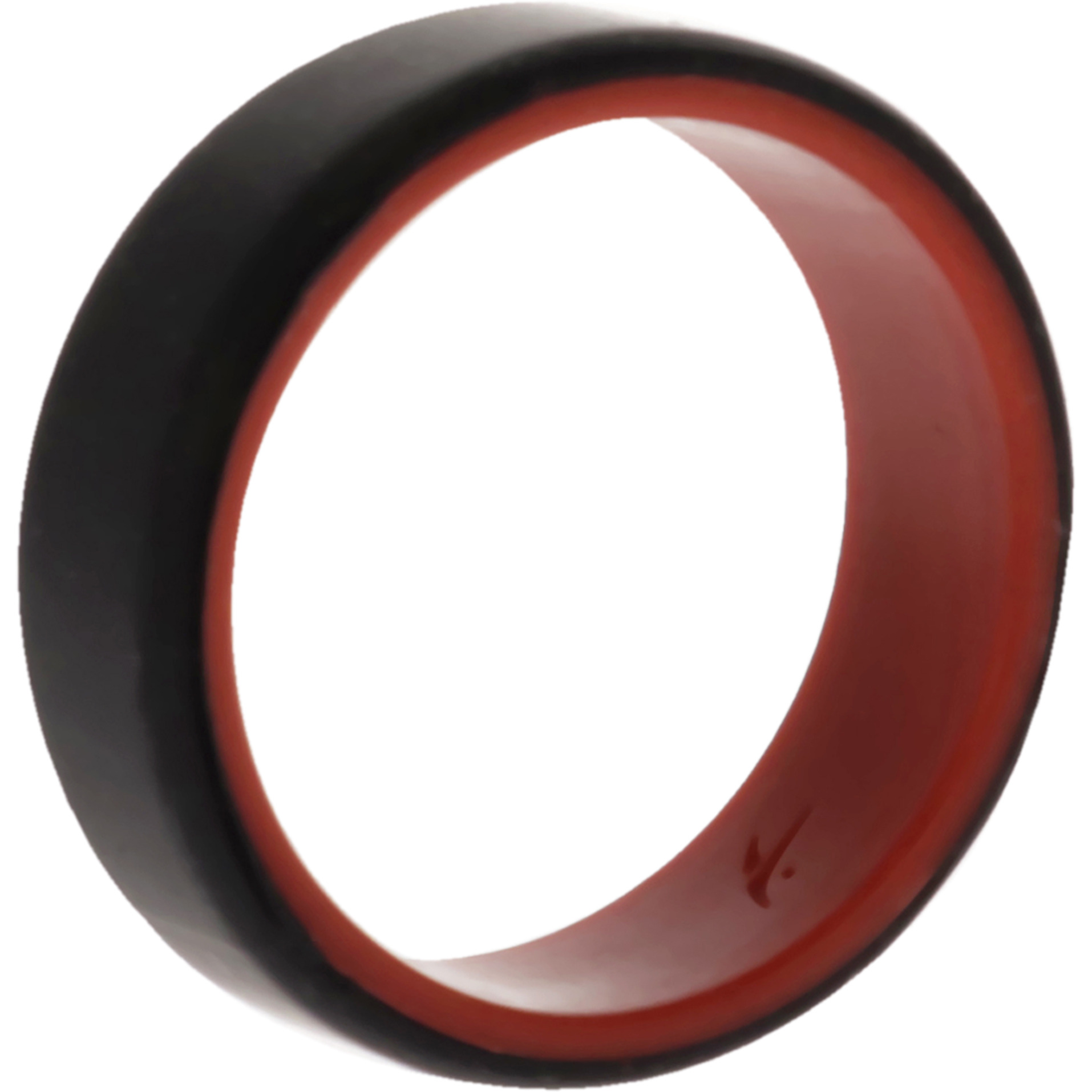 Silicone Wedding 2Layer Beveled 8mm Ring - Red-Black by ROQ for Men - 15 mm Ring
