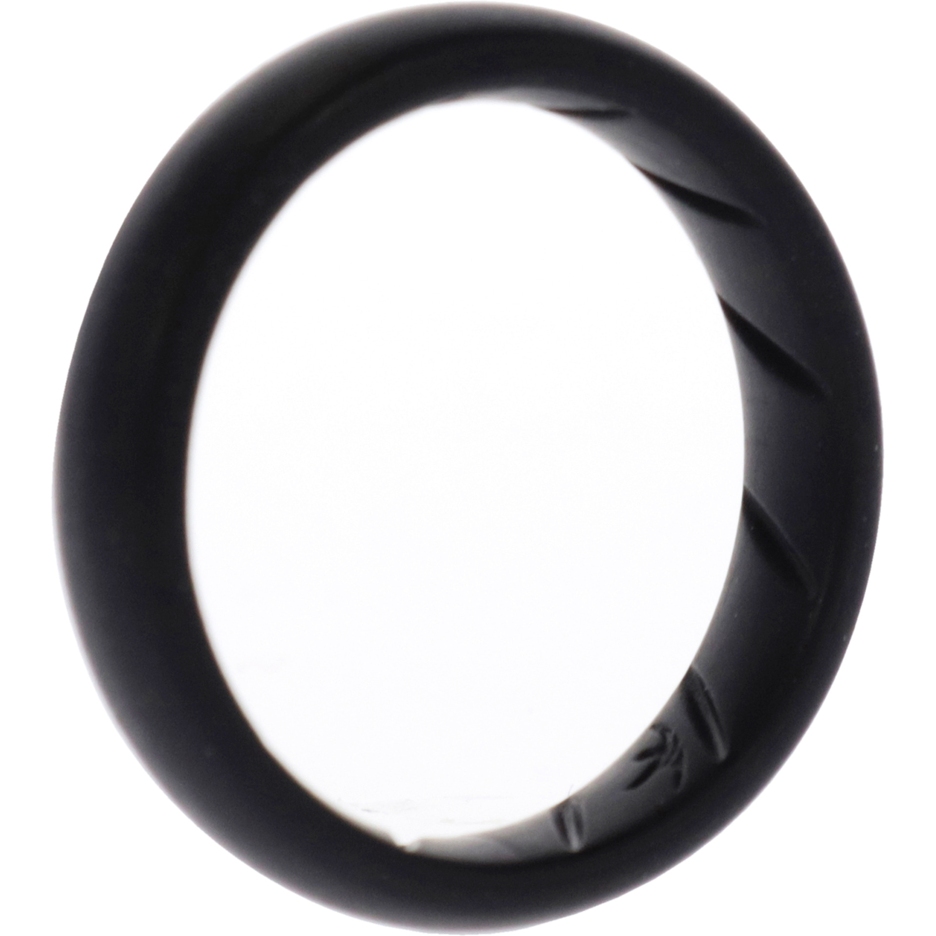 Silicone Wedding Ring - Dome Solid BR Comfort Fit - Basic-Black by ROQ for Women - 10 mm Ring