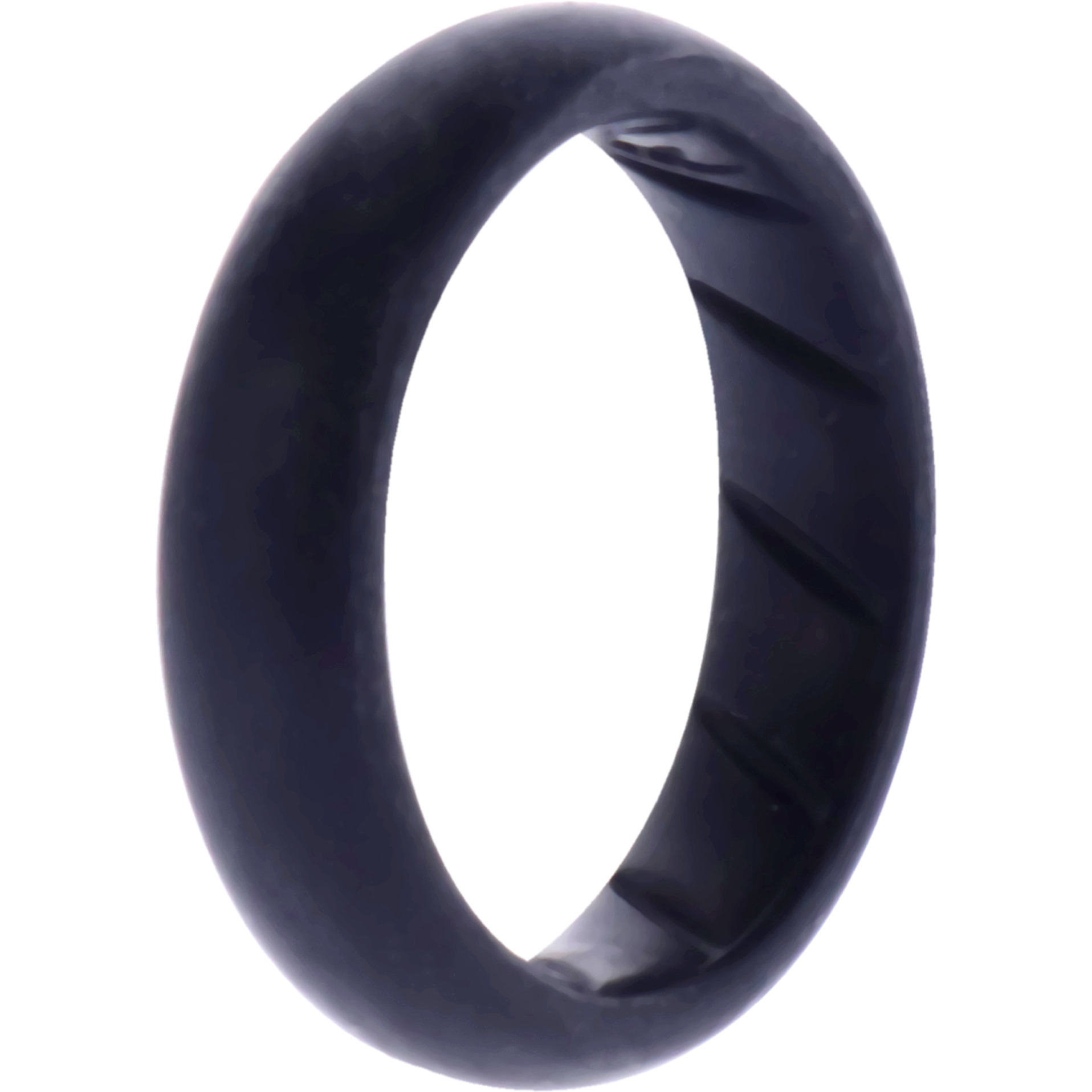Silicone Wedding Ring - Dome Solid BR Comfort Fit - Basic-Black by ROQ for Women - 7 mm Ring