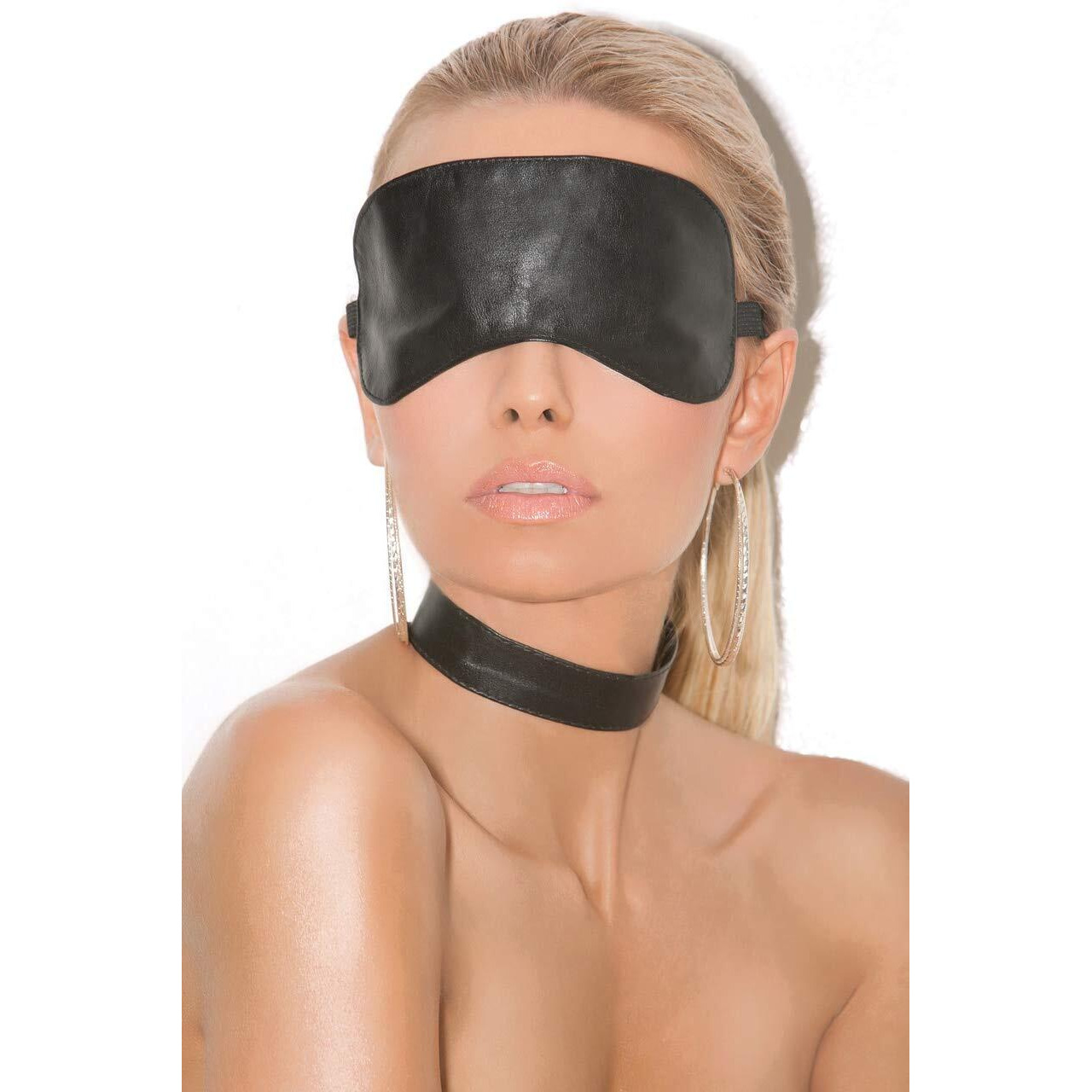 LEATHER CHOKER BLACK O/S