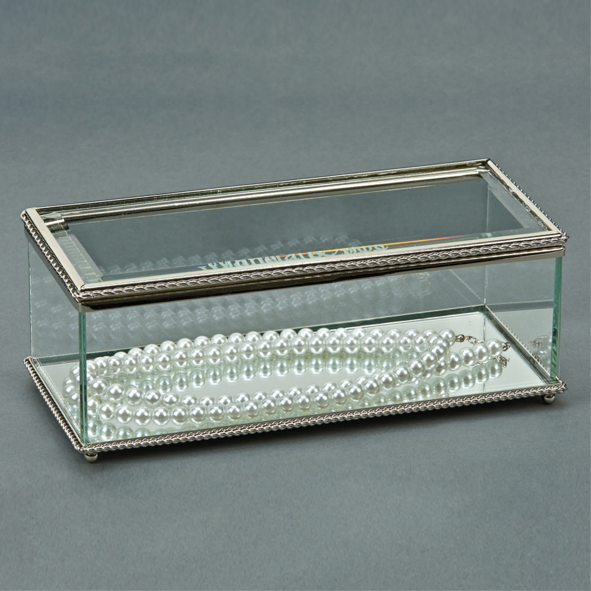 Rectangular Hinged Box, Glass 8"