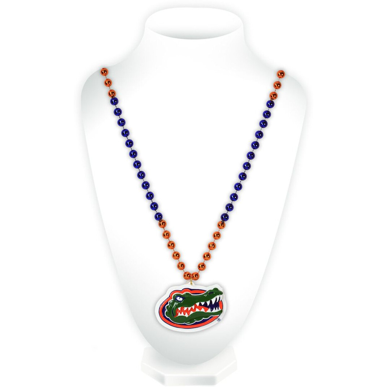 Florida Gators Beads with Medallion Mardi Gras Style