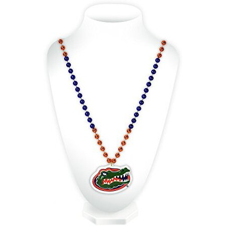 Florida Gators Beads with Medallion Mardi Gras Style