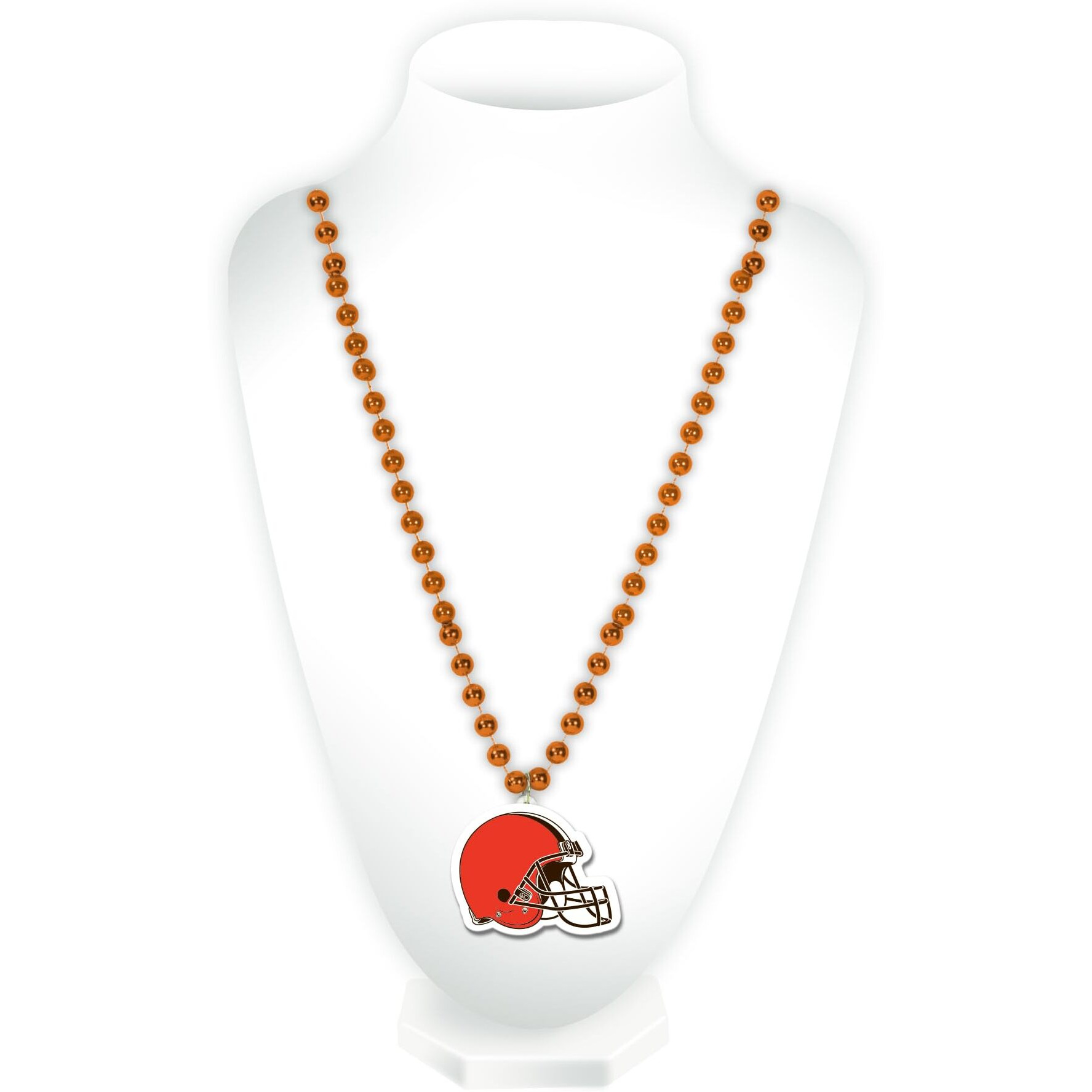 Cleveland Browns Beads with Medallion Mardi Gras Style