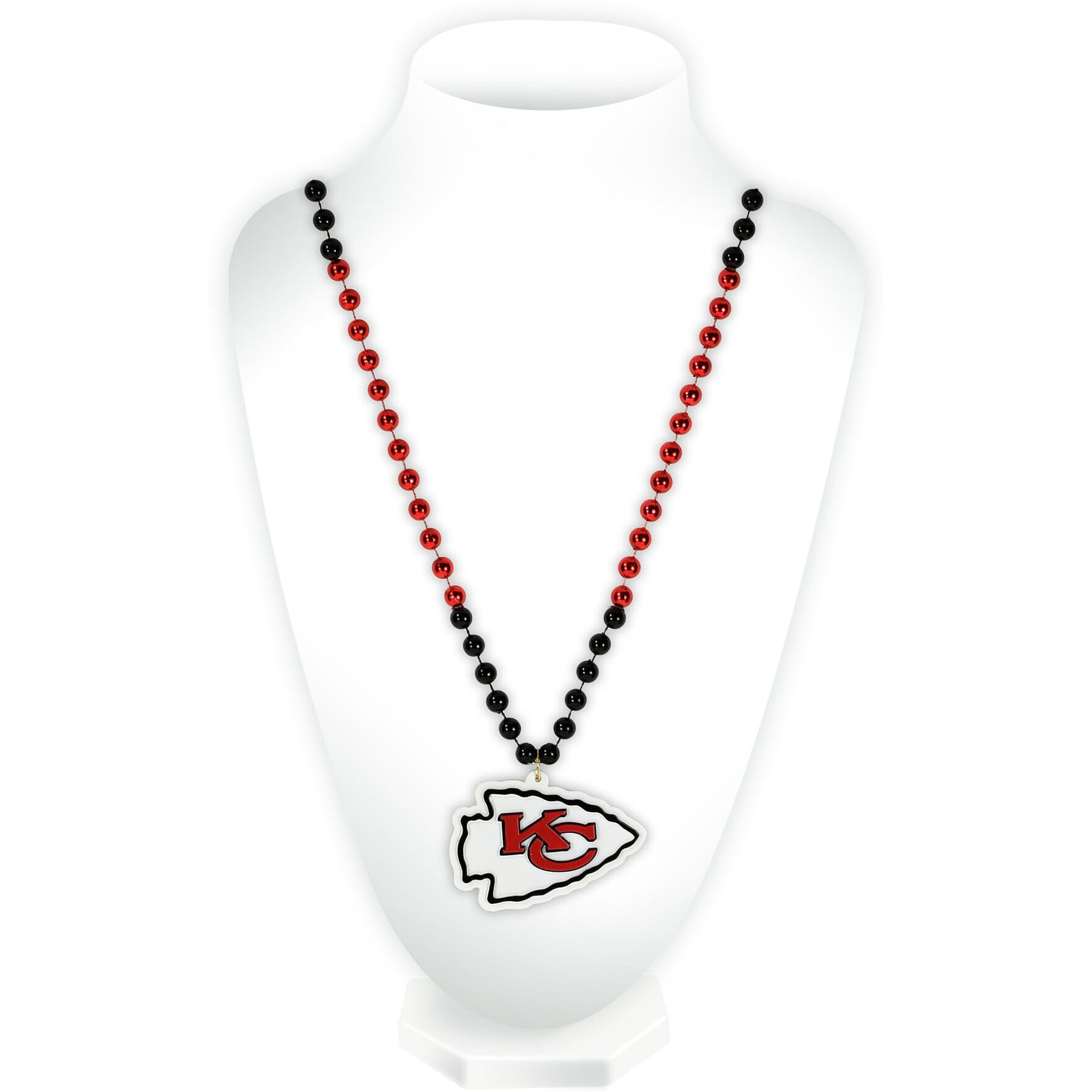 Kansas City Chiefs Beads with Medallion Mardi Gras Style