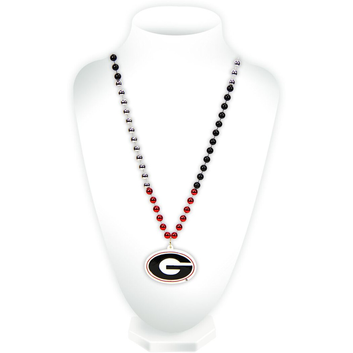 Georgia Bulldogs Beads with Medallion Mardi Gras Style