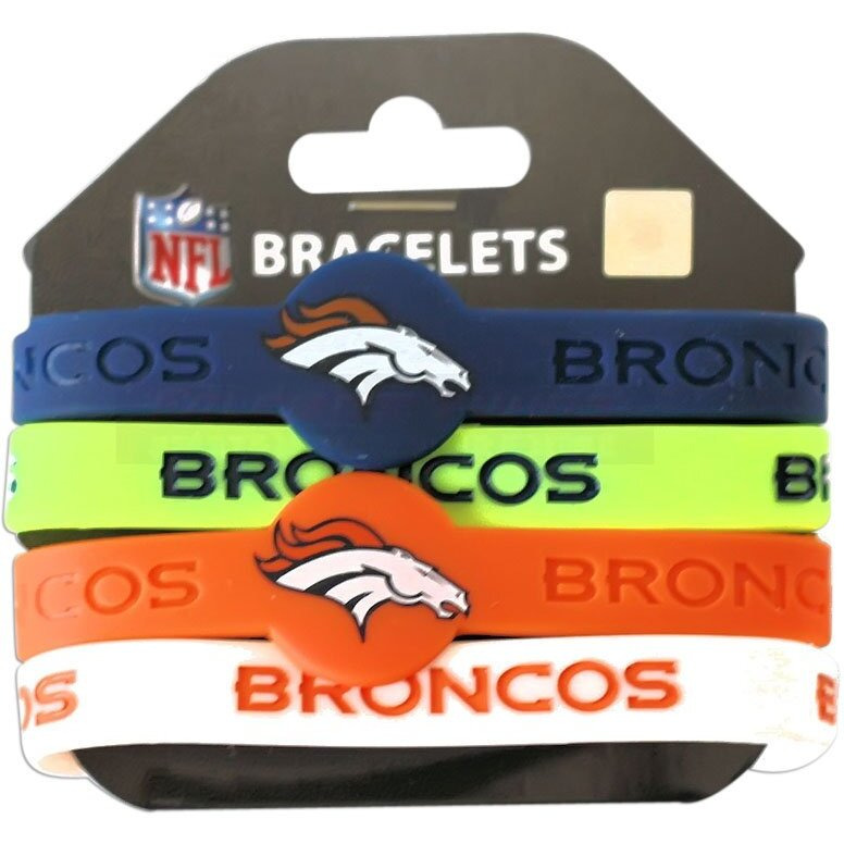 Denver Broncos Bracelets 4 Pack Silicone