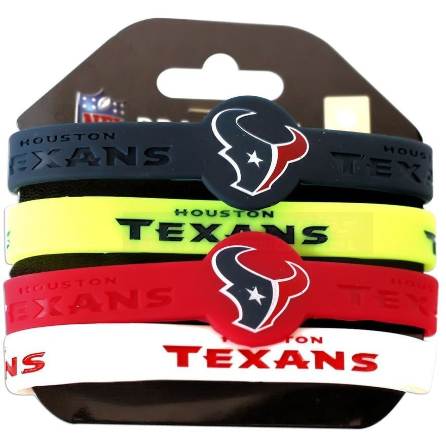 Houston Texans Bracelets 4 Pack Silicone - Special Order