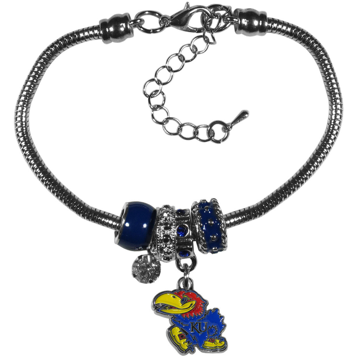 Kansas Jayhawks Bracelet Euro Bead Style