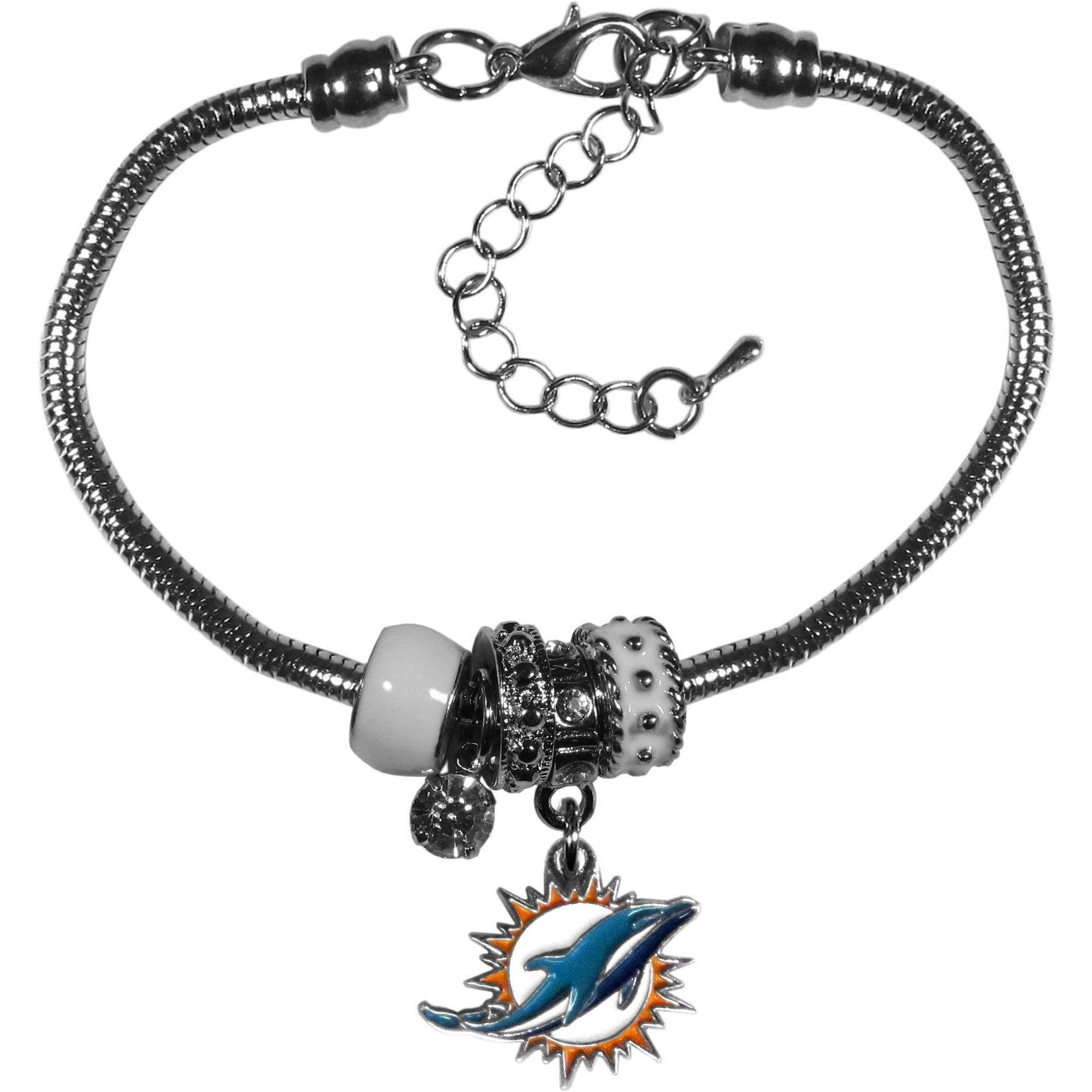 Miami Dolphins Bracelet Euro Bead Style