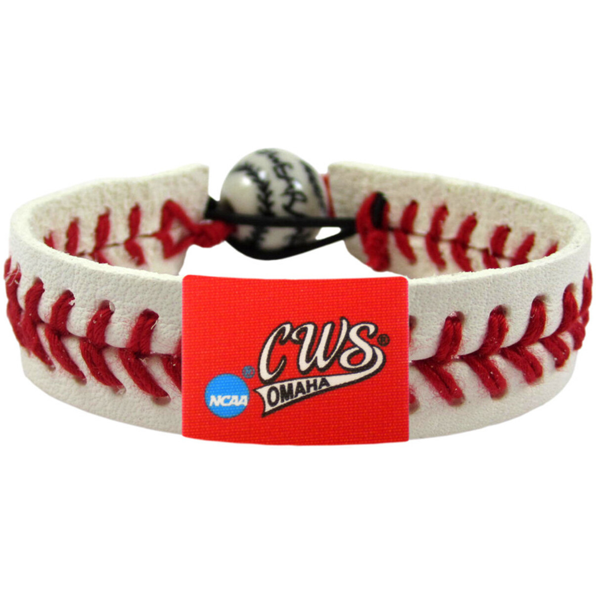 College World Series Bracelet Classic Baseball Logo White CO