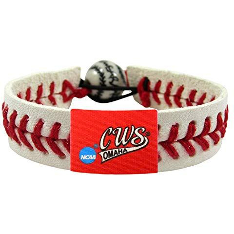 College World Series Bracelet Classic Baseball Logo White CO