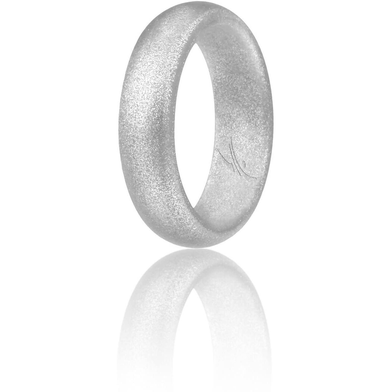 Silicone Wedding Ring - Dome Style - Silver by ROQ for Women - 9 mm Ring