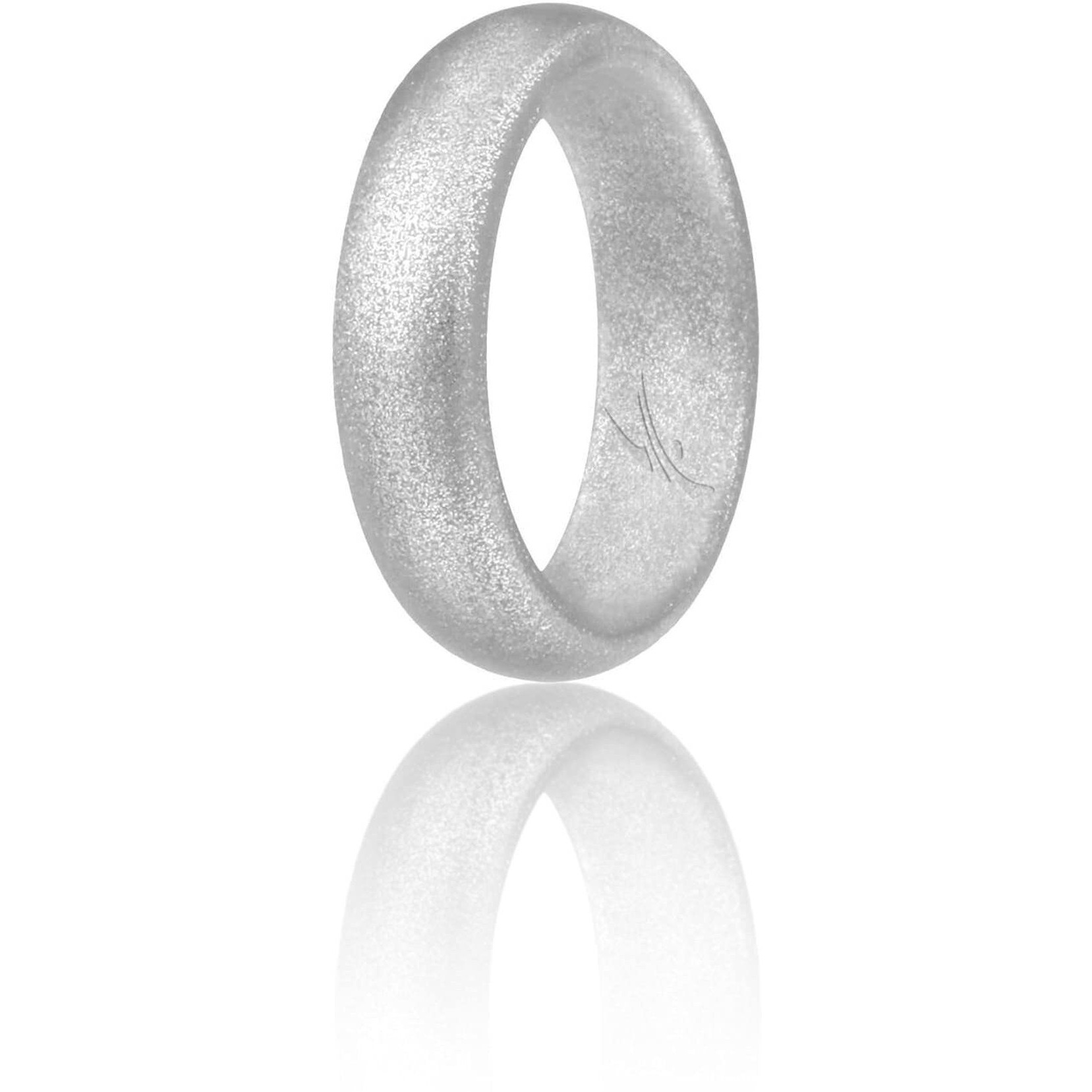 Silicone Wedding Ring - Dome Style - Silver by ROQ for Women - 9 mm Ring