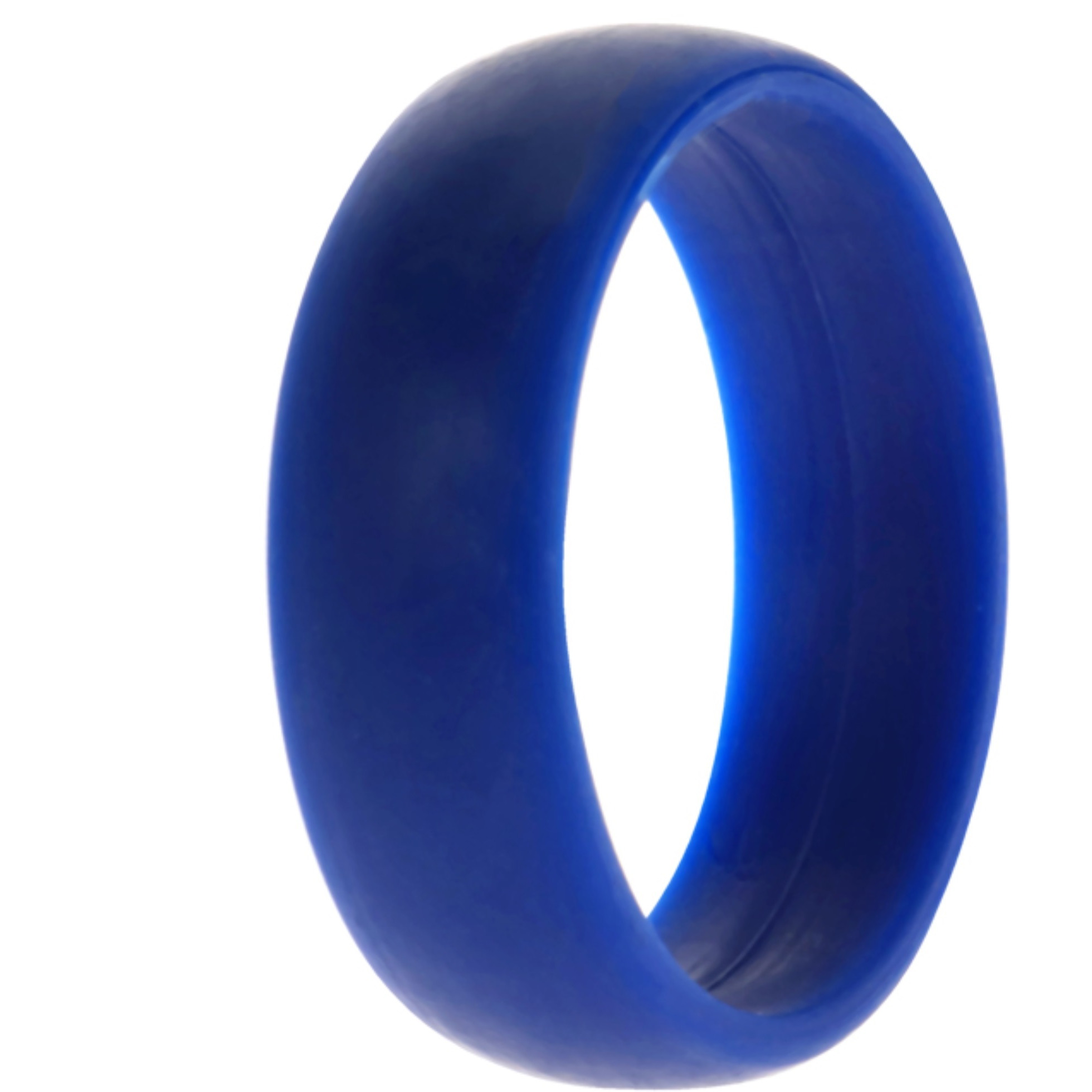 Silicone Wedding Ring Dome Style - Blue by ROQ for Men - 15 mm Ring