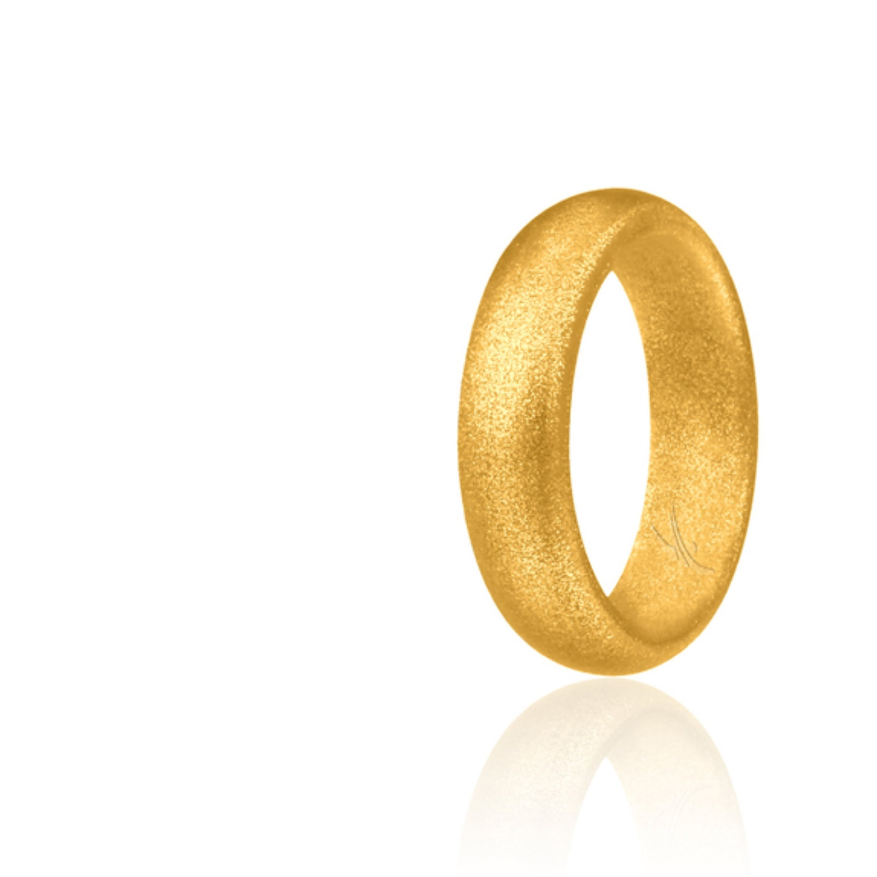 Silicone Wedding Ring - Dome Style - Gold by ROQ for Women - 4 mm Ring